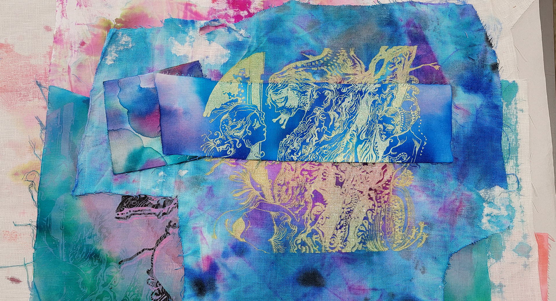 Screenprint on Hand-Dyed Fabric