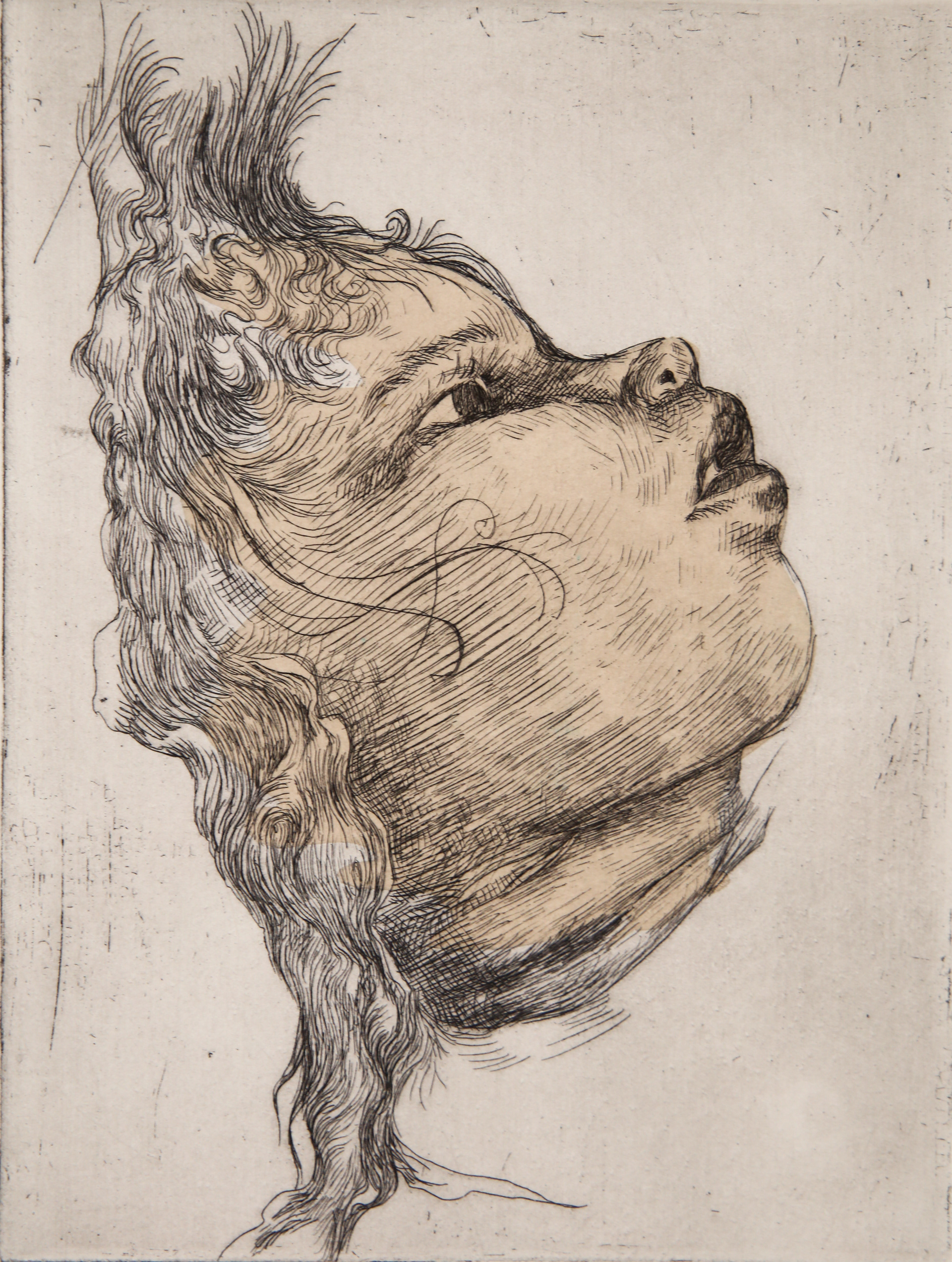 Katie, 2023 Etching with Chine-collé on Hahnemühle paper