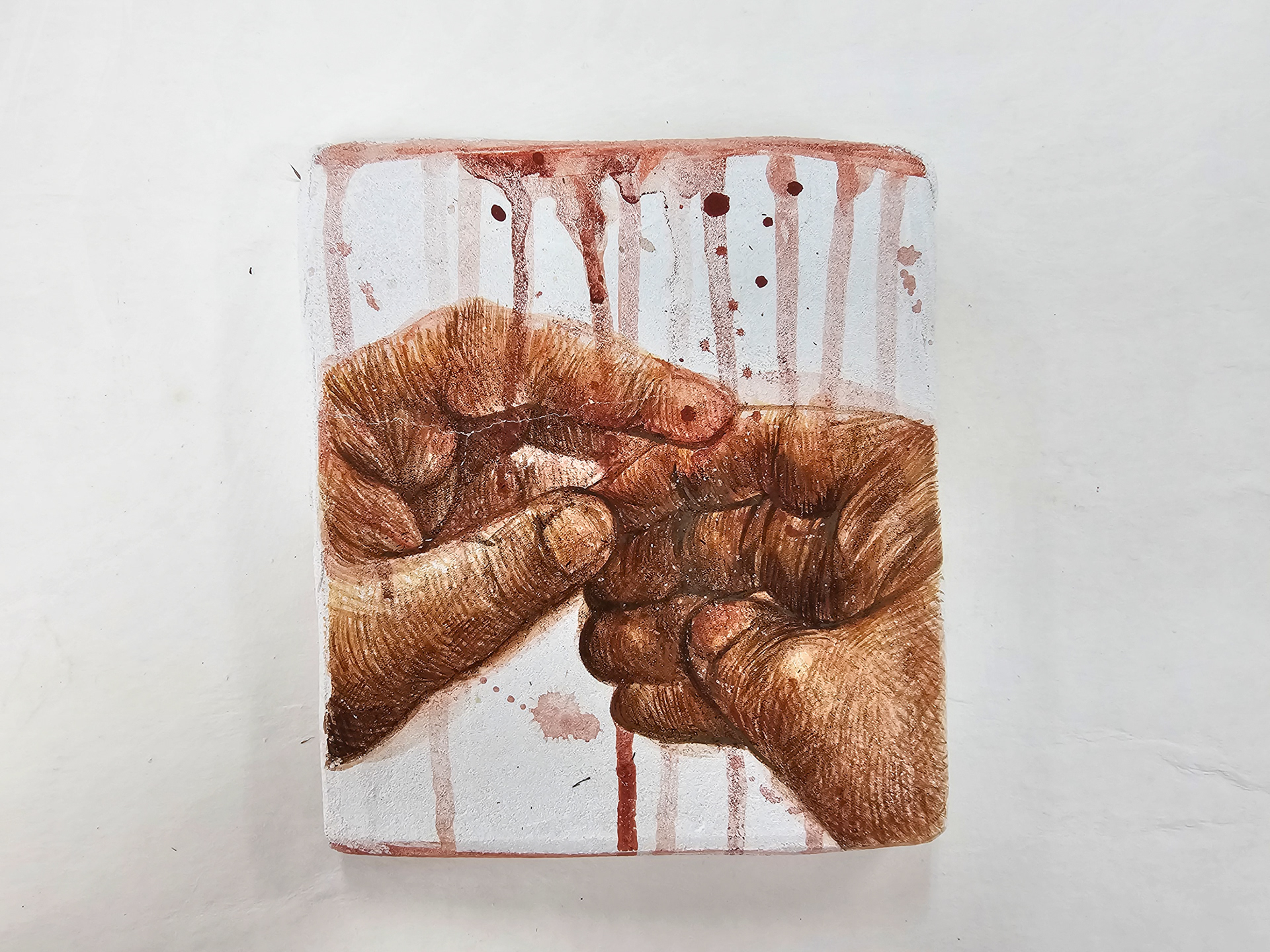 Wound, Fresco, 6" x 6"