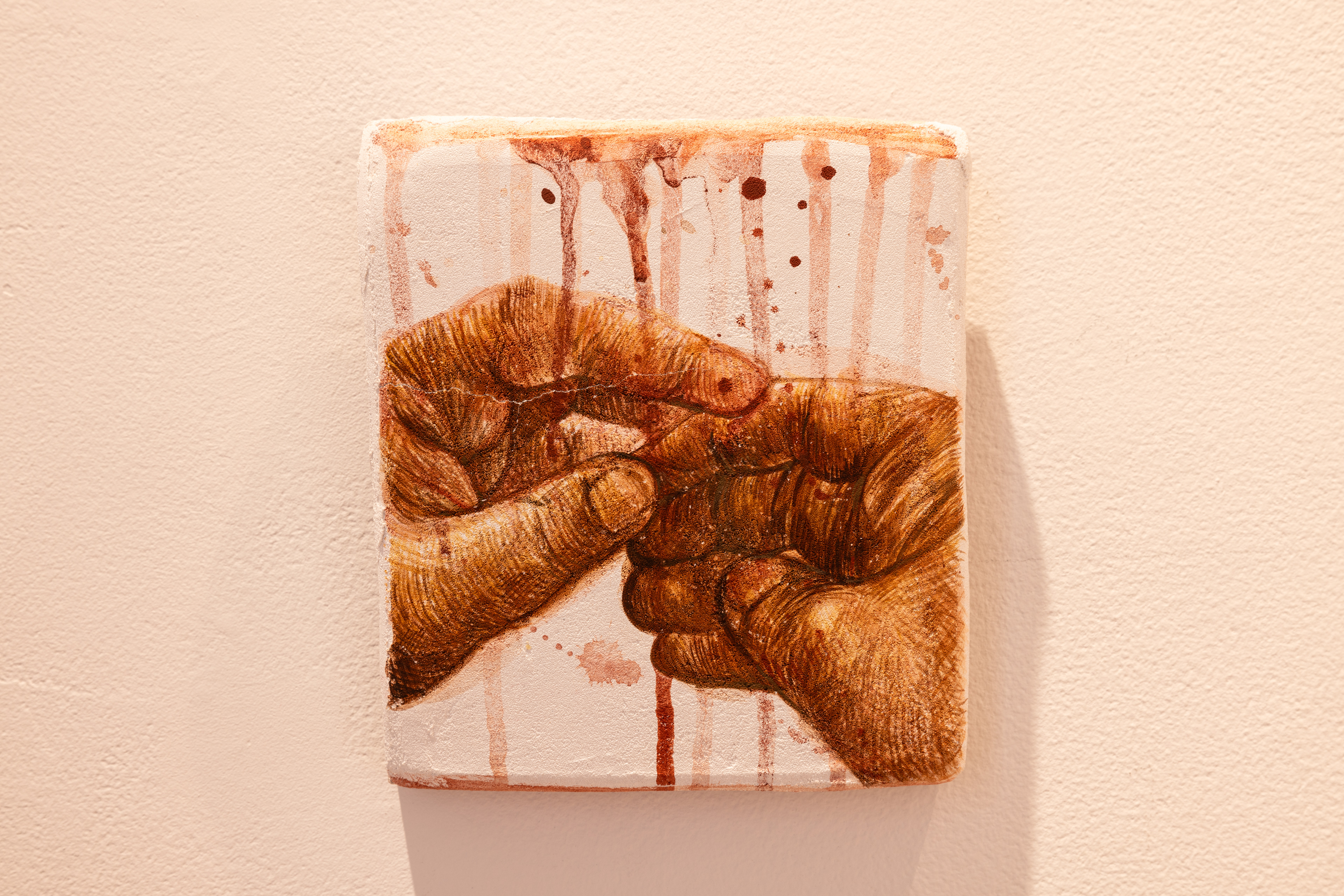Wound, Fresco, 6" x 6" (on display)