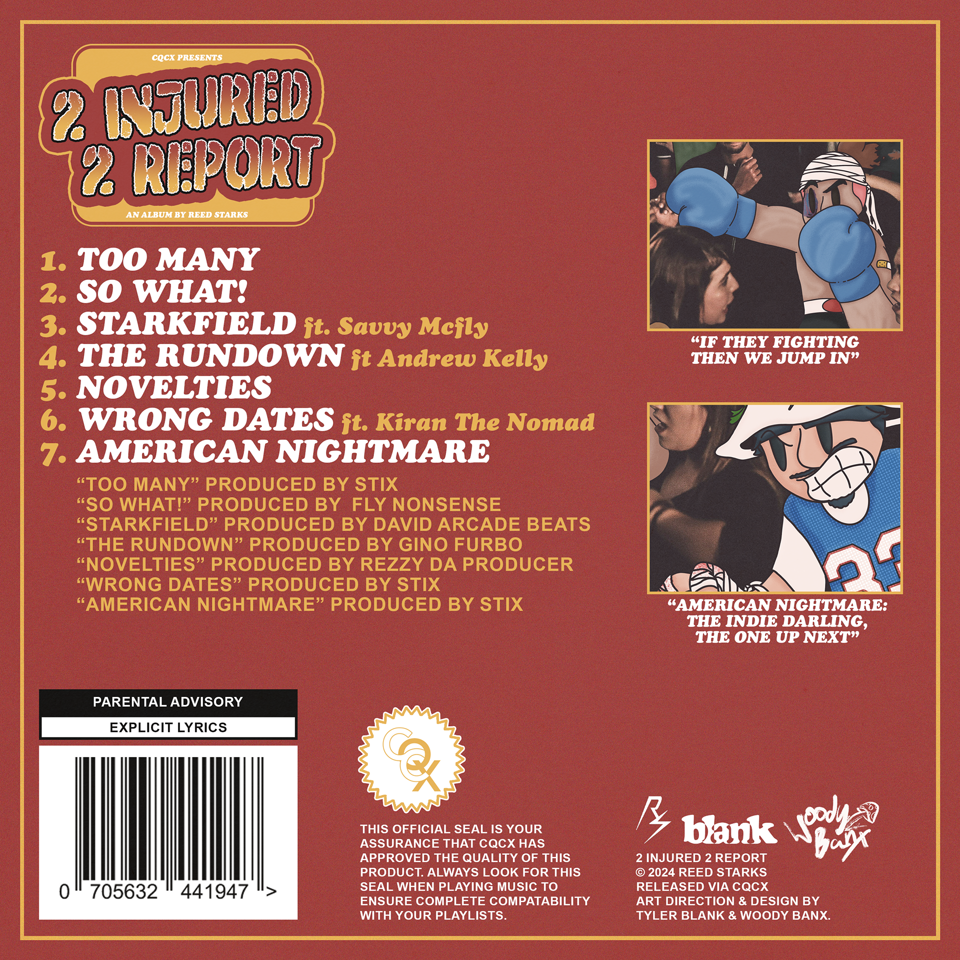 Reed Starks - 2 Injured 2 Report (Back)