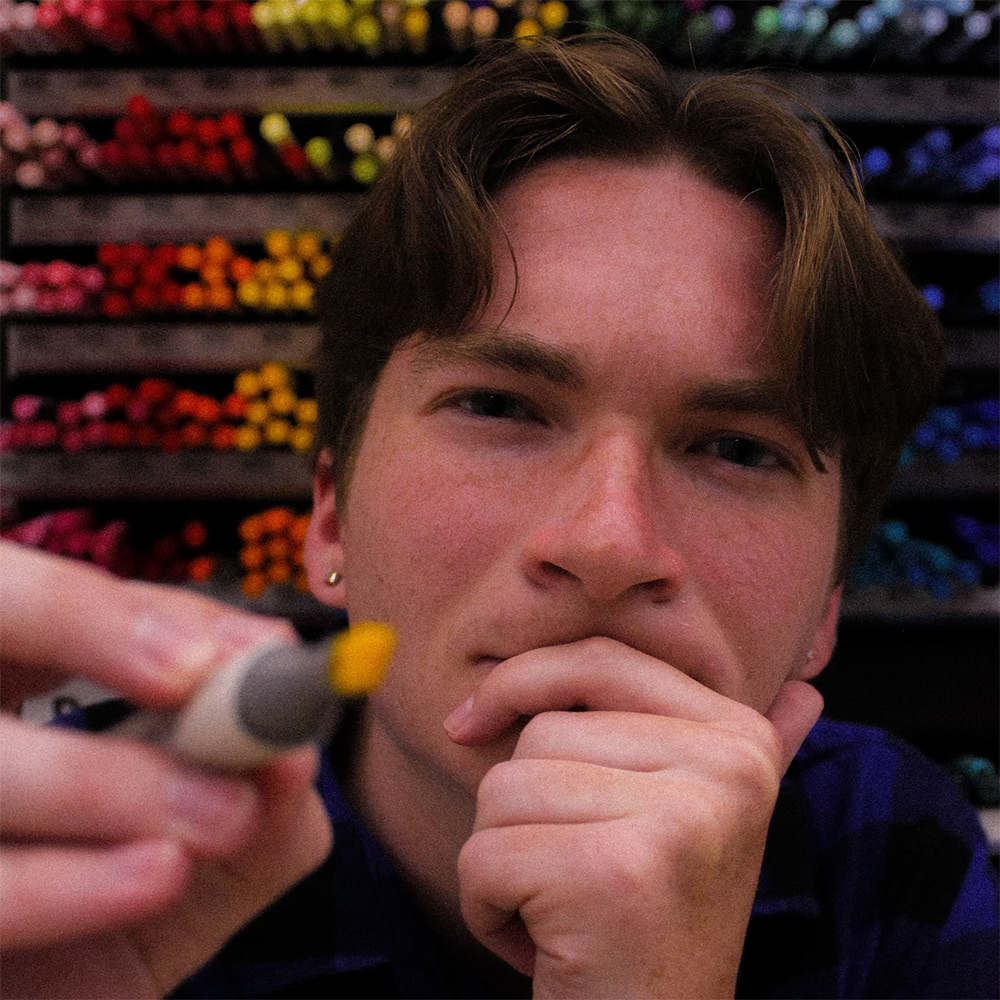 Portrait image of me holding a marker