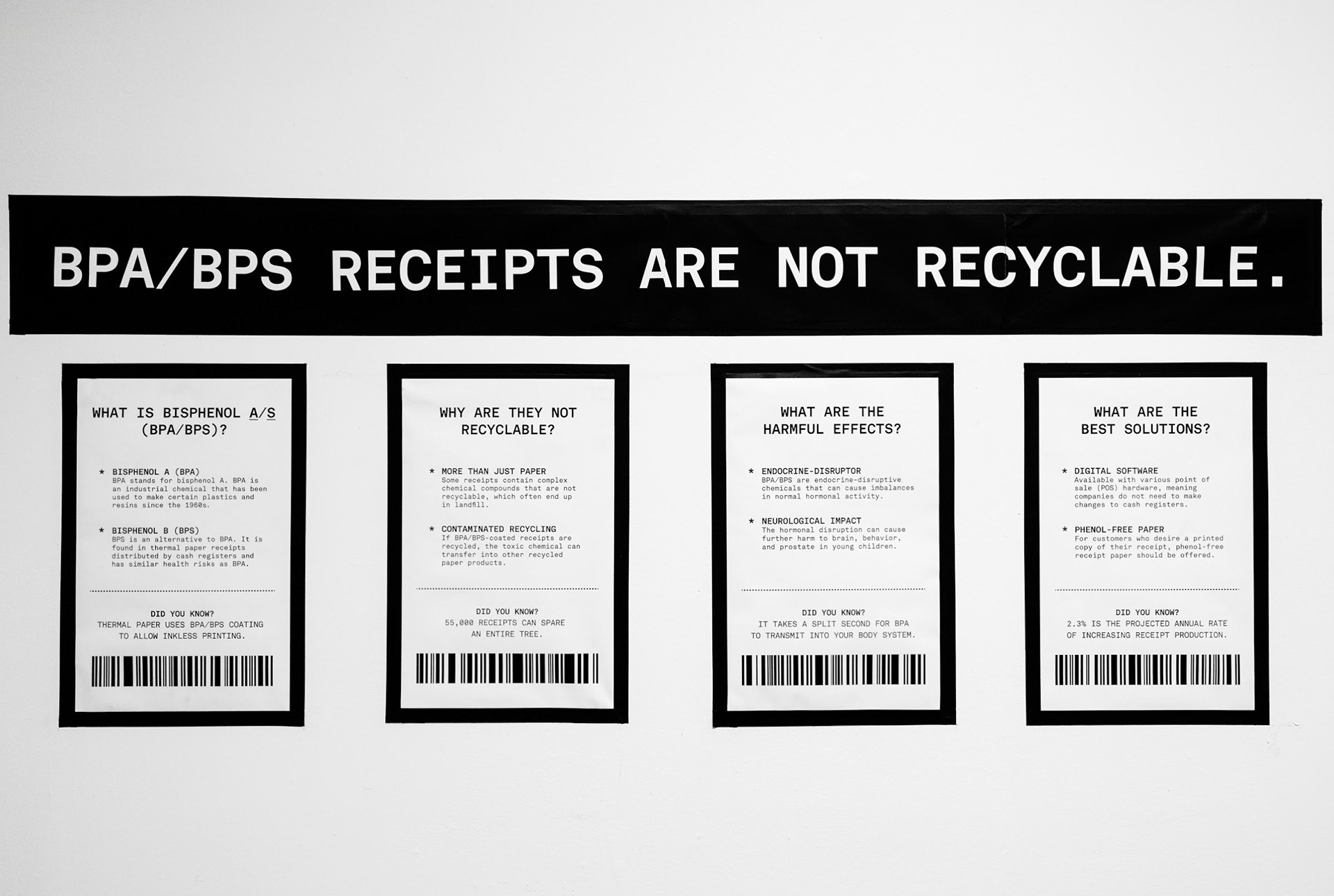 Narrative of the cause and effects of receipt sustainability