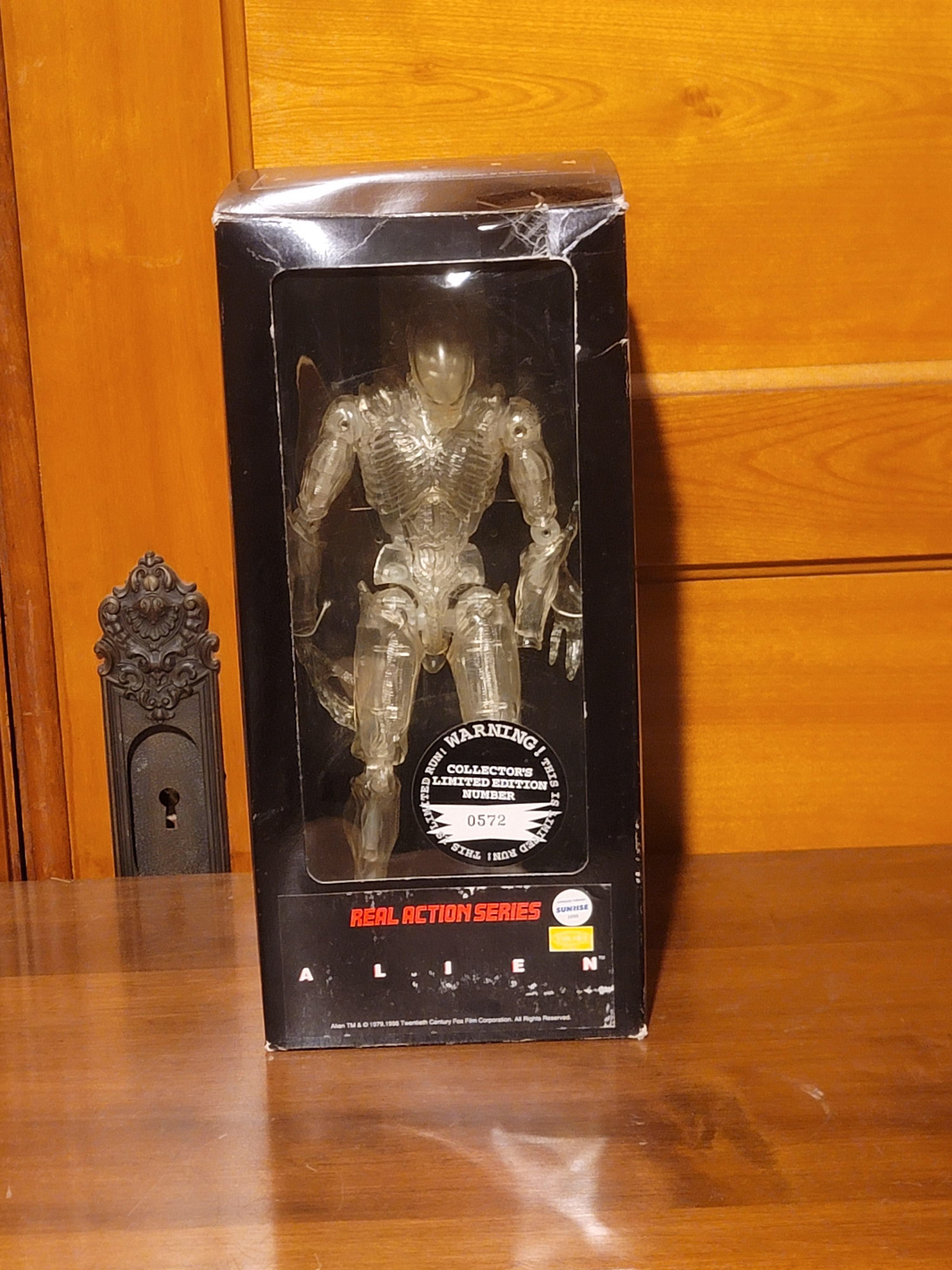 13: Medicom Toys real action series Alien translucent version(shelf wear on box but never opened) 