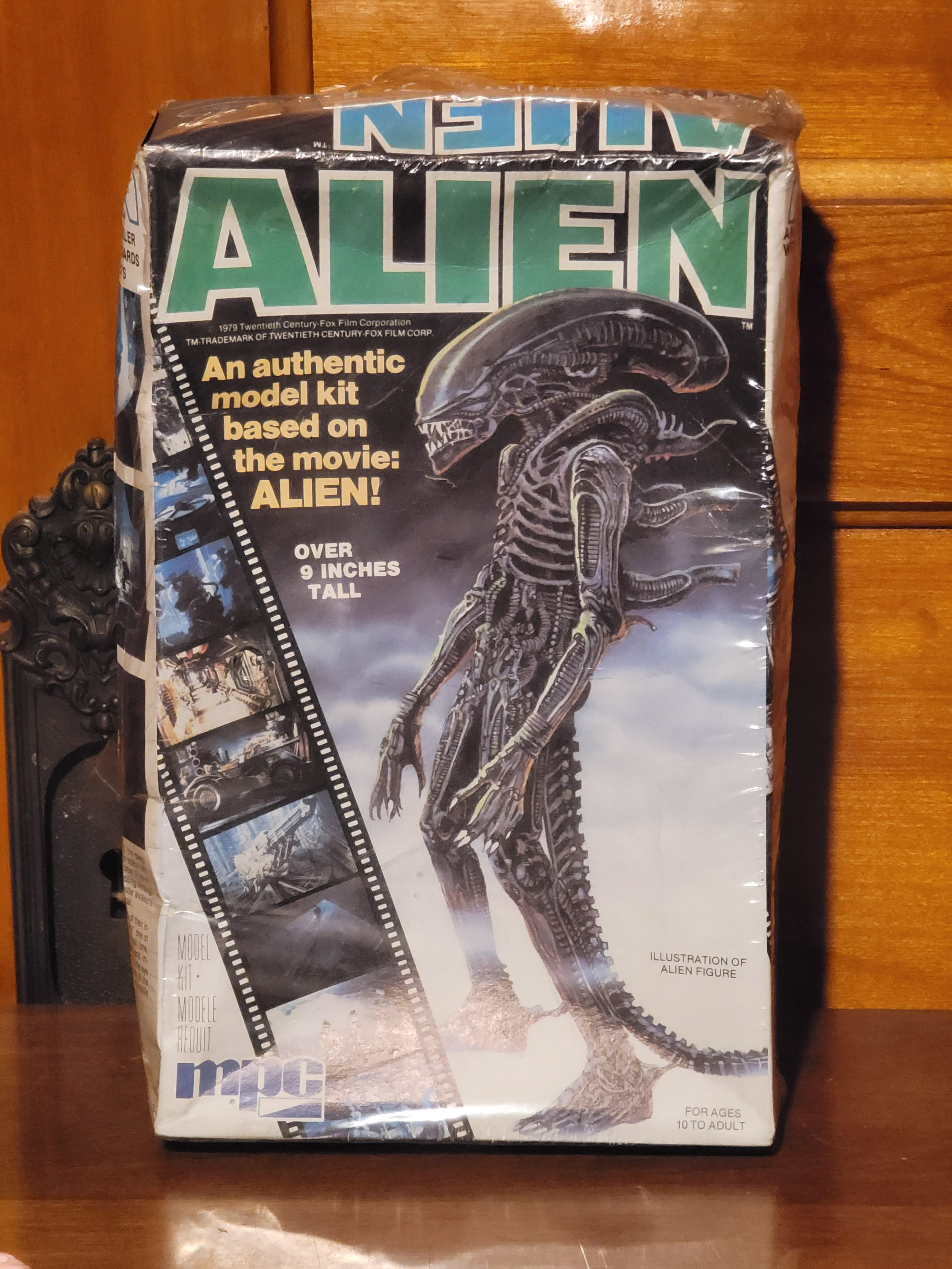 69: MPC 1979 ALIEN model kit, (box is in rough shape but all contents are intact and sealed) $40