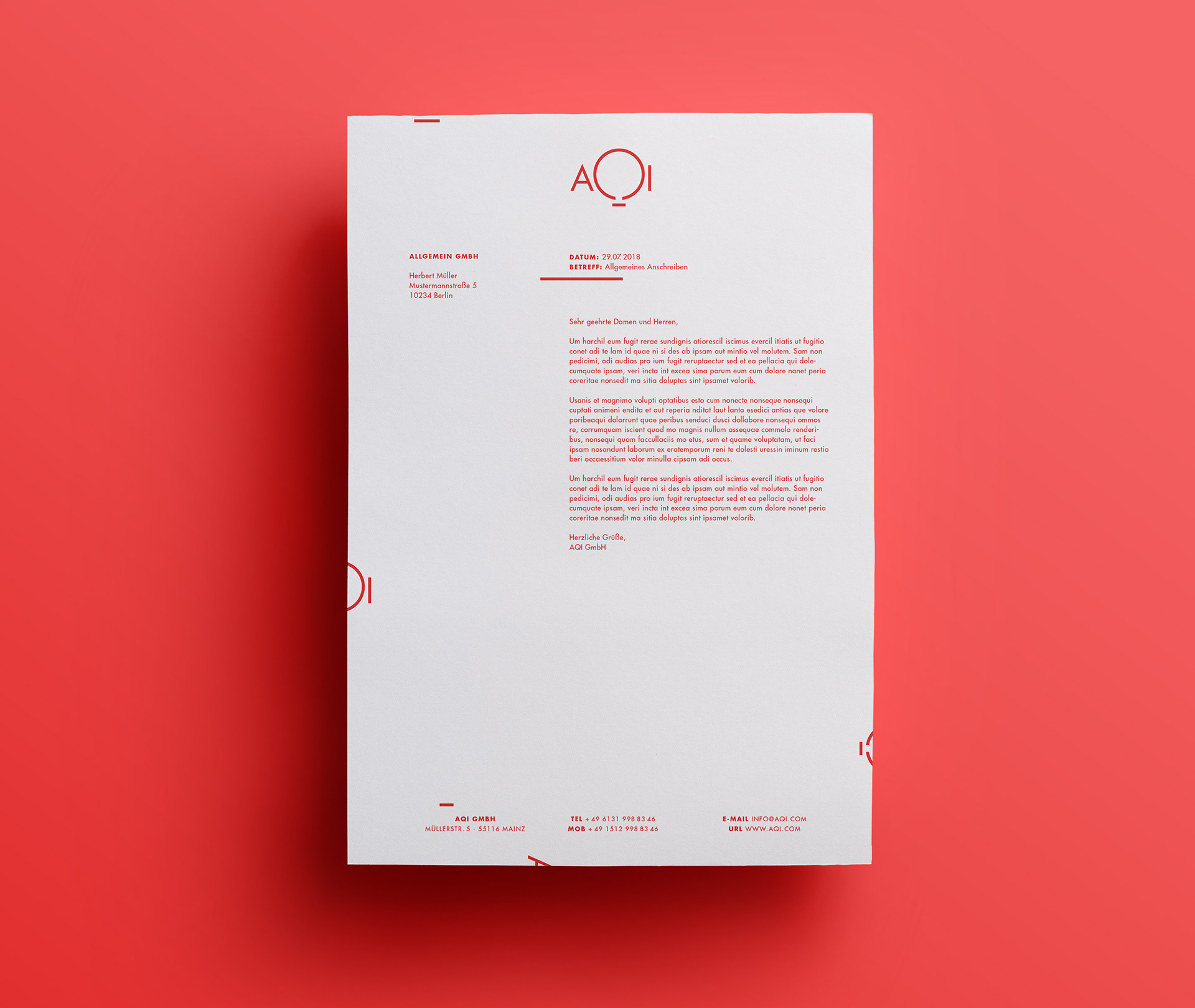 Brand Identity TUI Corporate Design AQI Saskia Nebel Logodesign Stationery