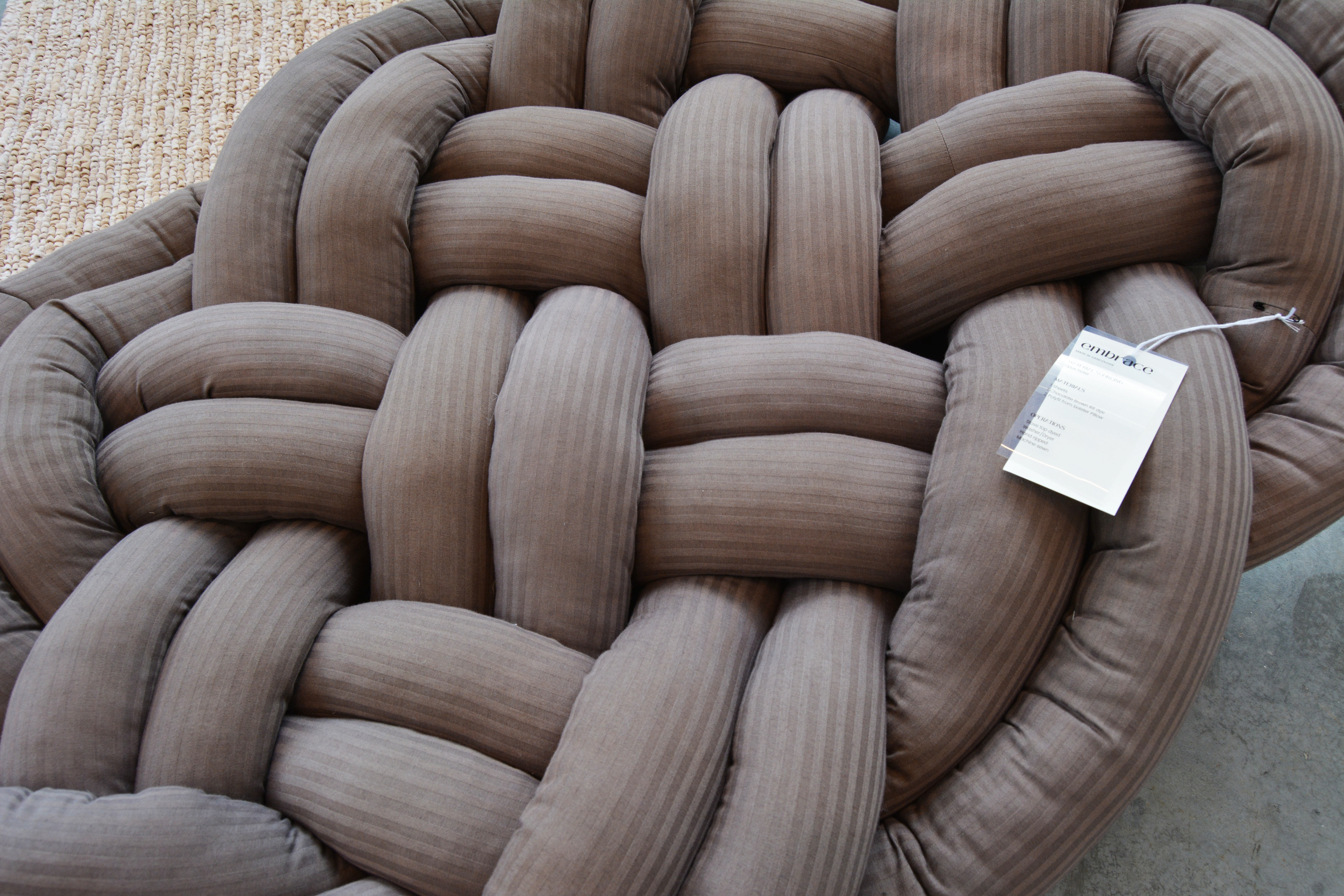 ocean plait knot poufe