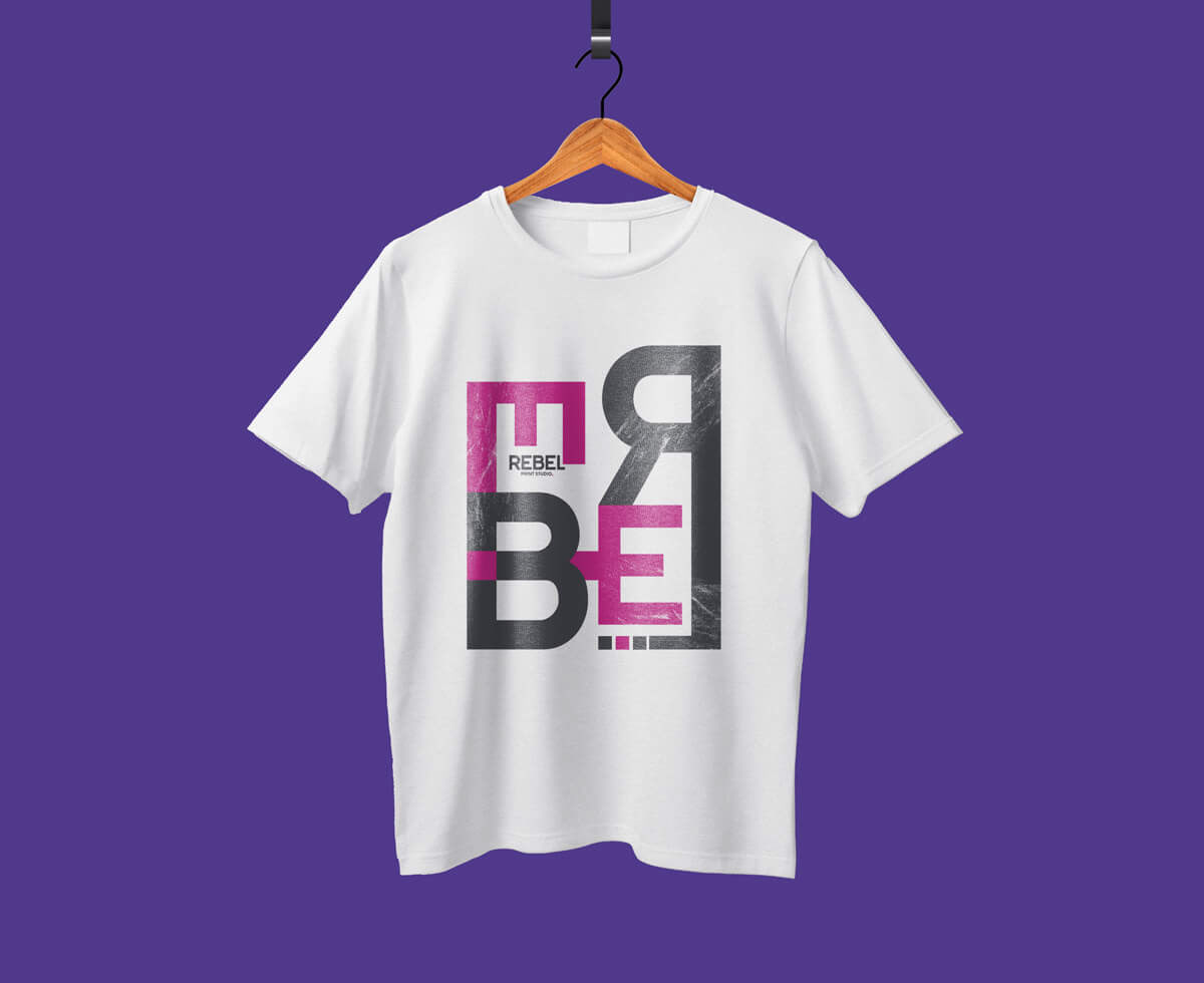 Typographic T shirt mock up