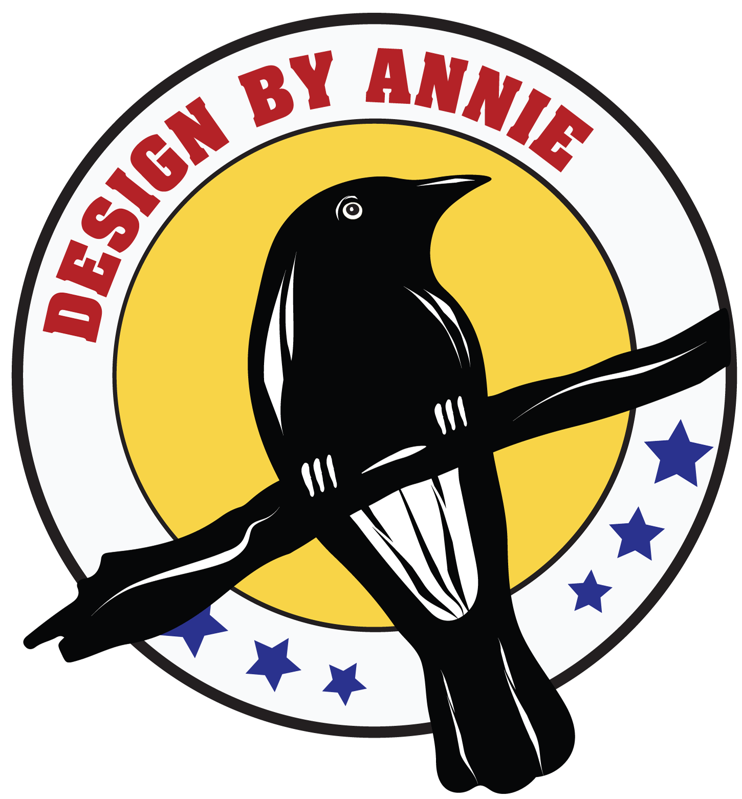 Annie's Graphic Design logo of a currawong