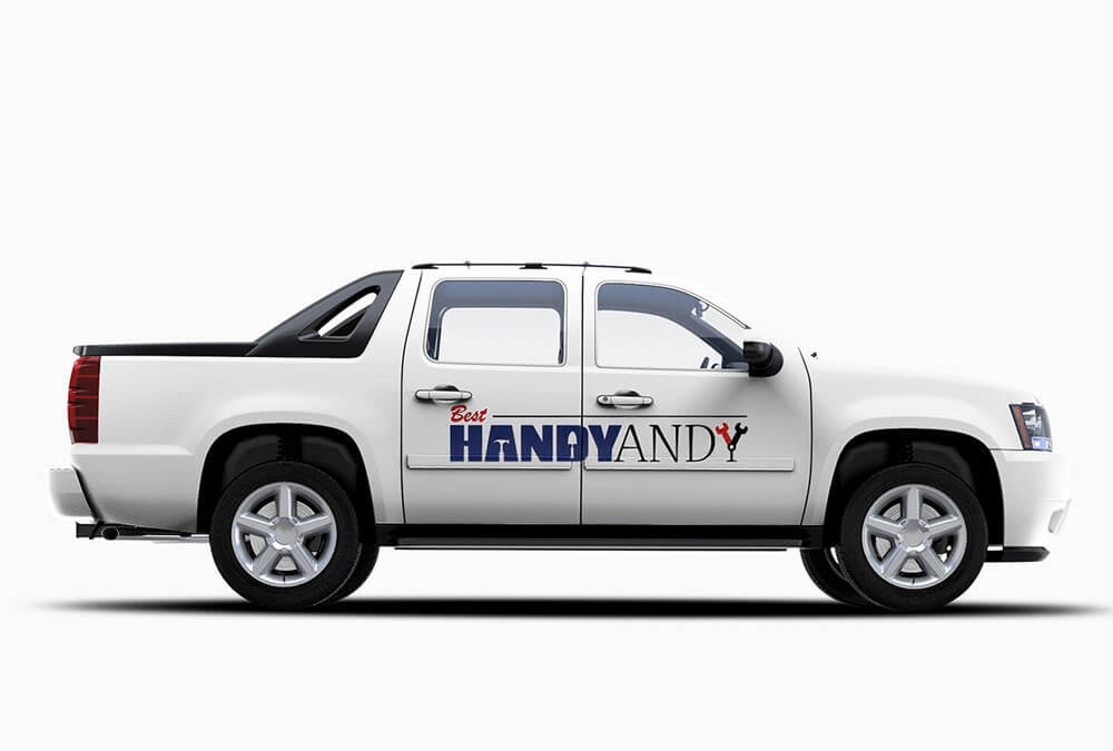 Logo seen in context as a decal on a ute..