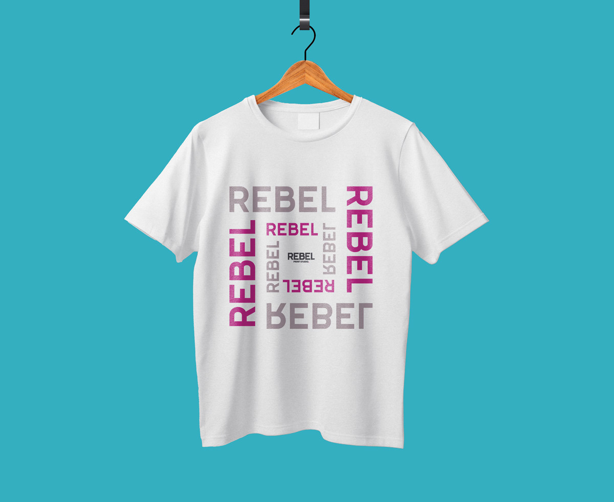 T-shirt with typographic design