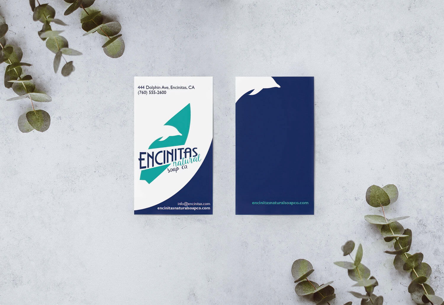 Logo mocked-up on the front and back of a business card