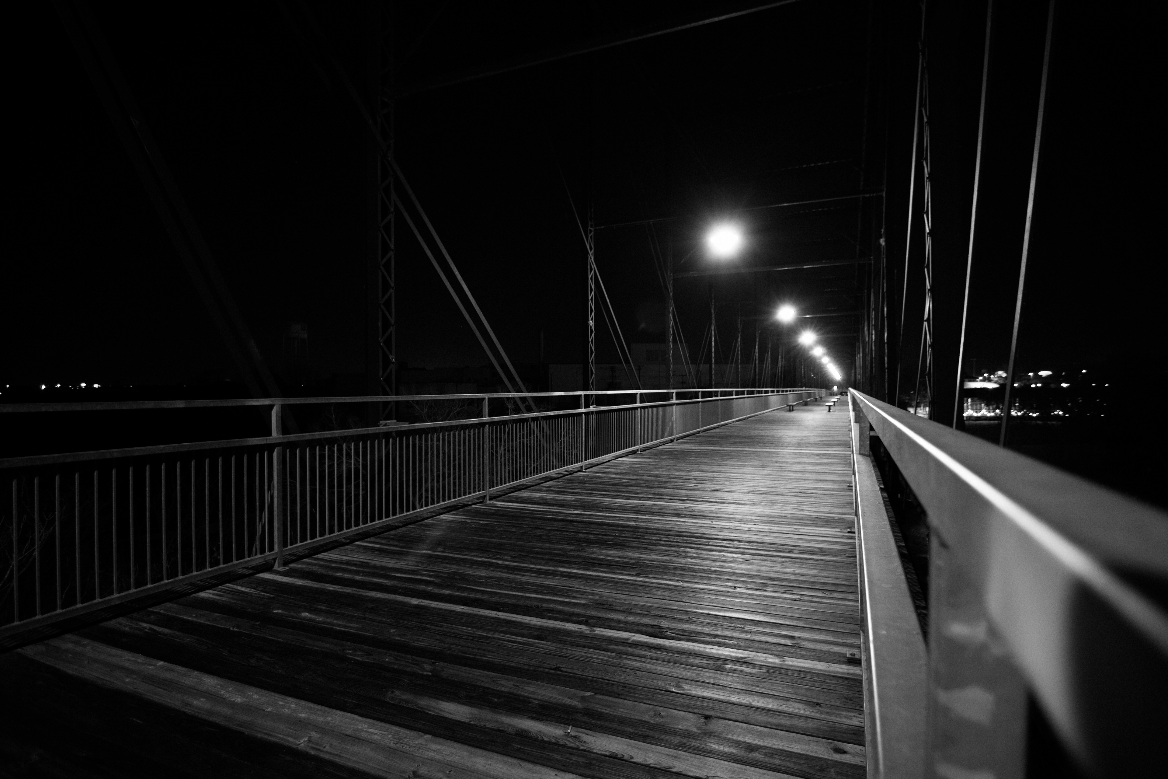 Faust bridge at night, captured in New Braunfels, TX.