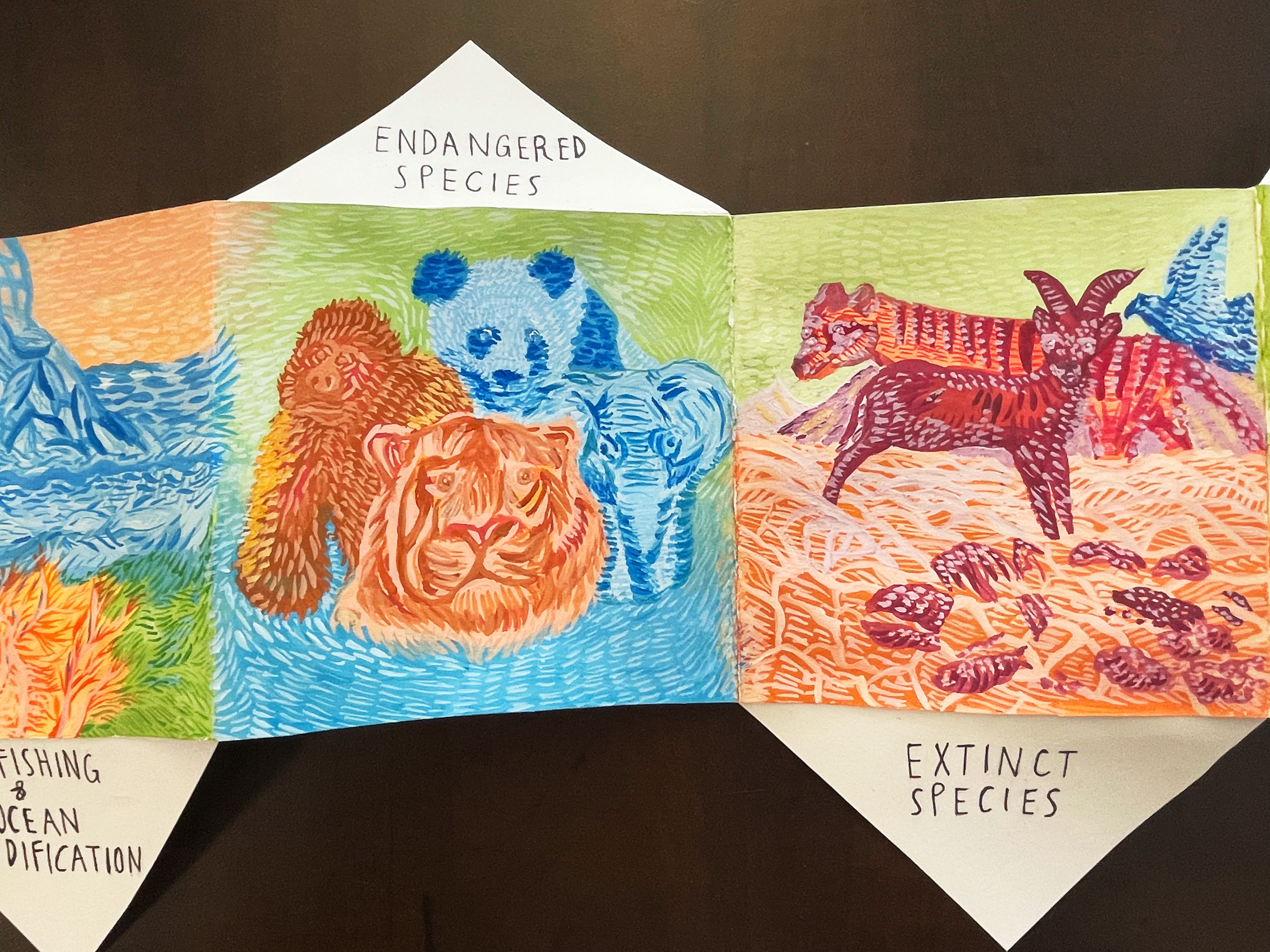 Folded Mixed-Media Illustration