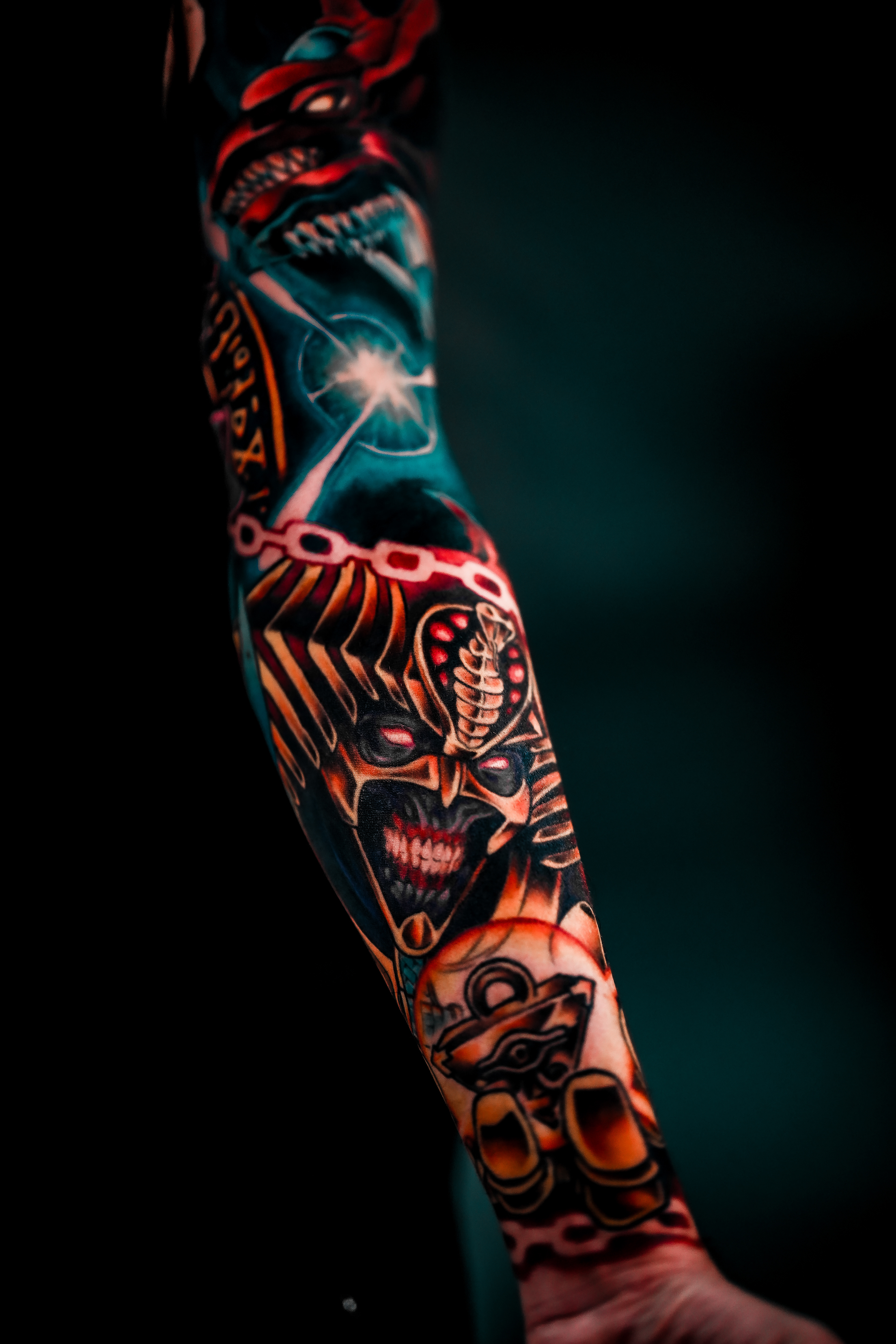 Tatuagem — fechamento de braço colorido — Yugioh