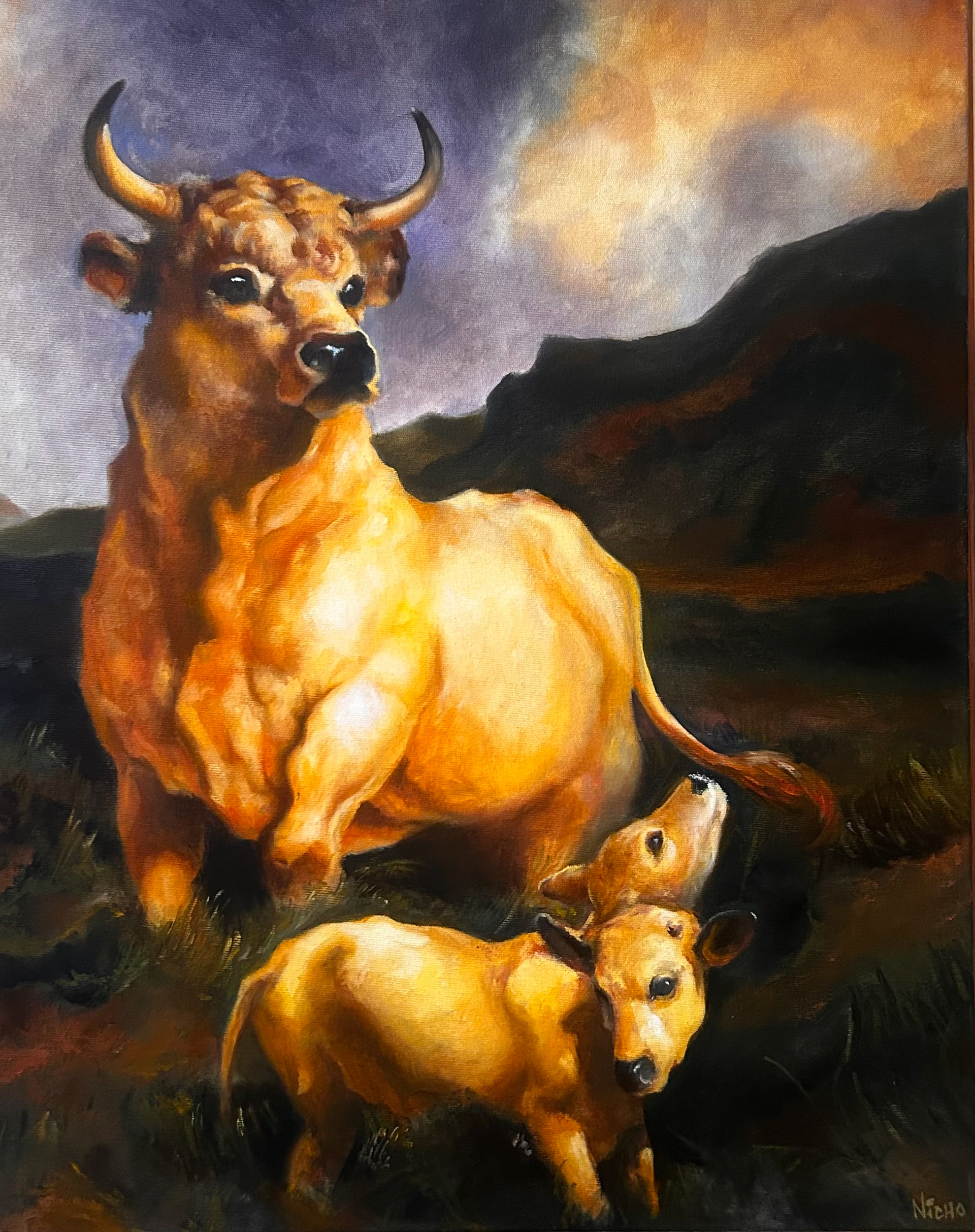 "The two headed calf" óleo sobre tela, 2026