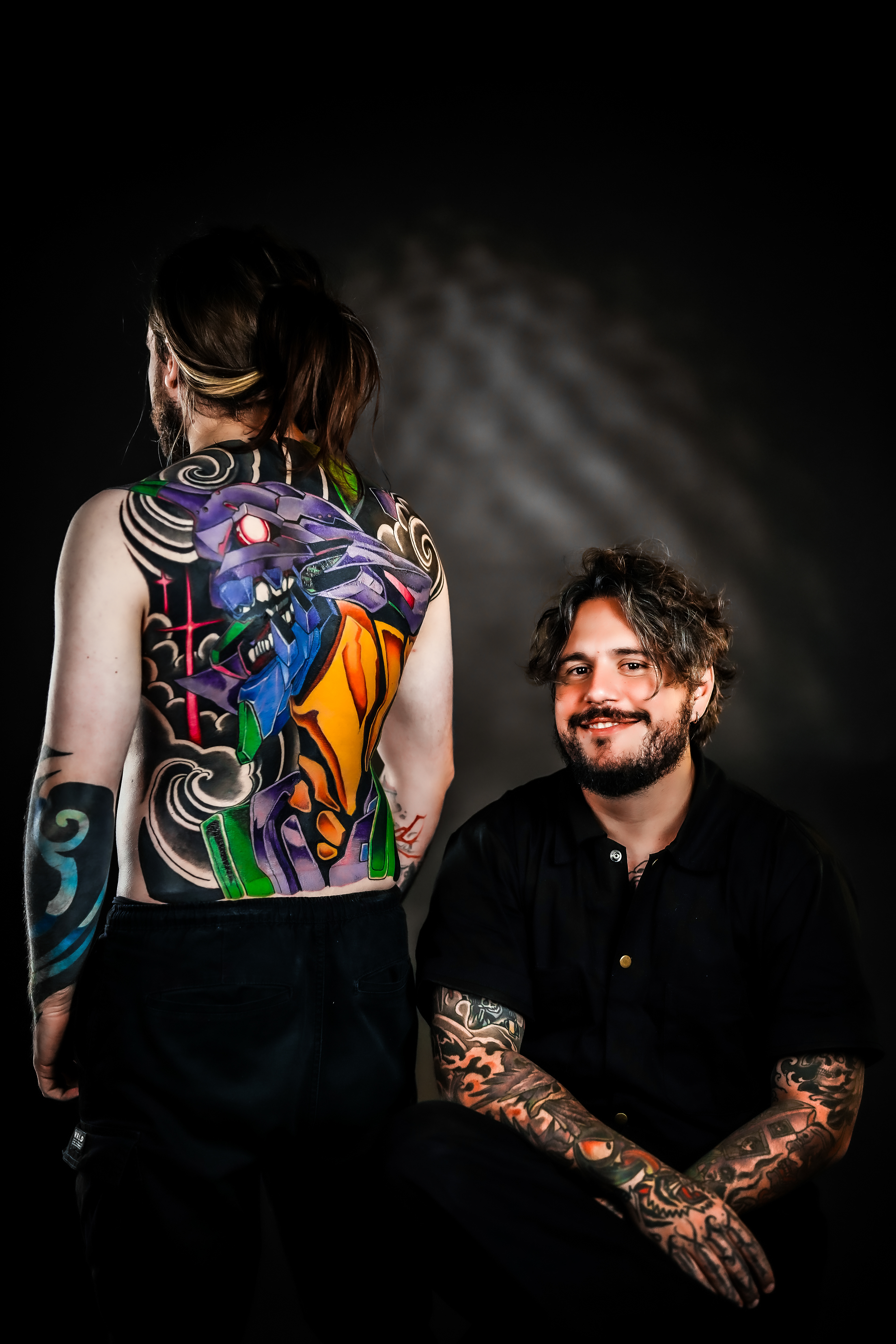 nicho ao lado de tatuagem de evangelion neo tradicional oriental