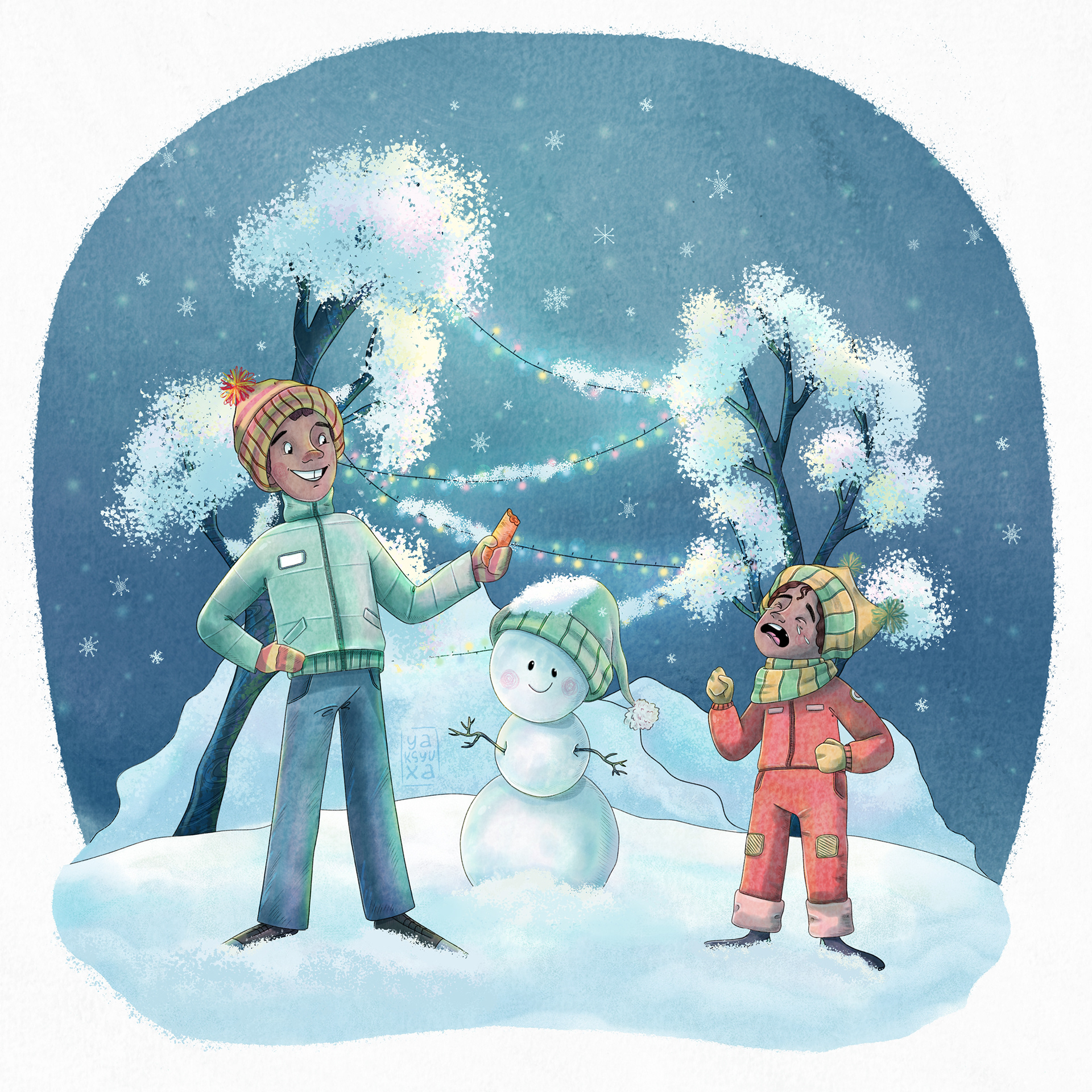 Winter characters. Snowman