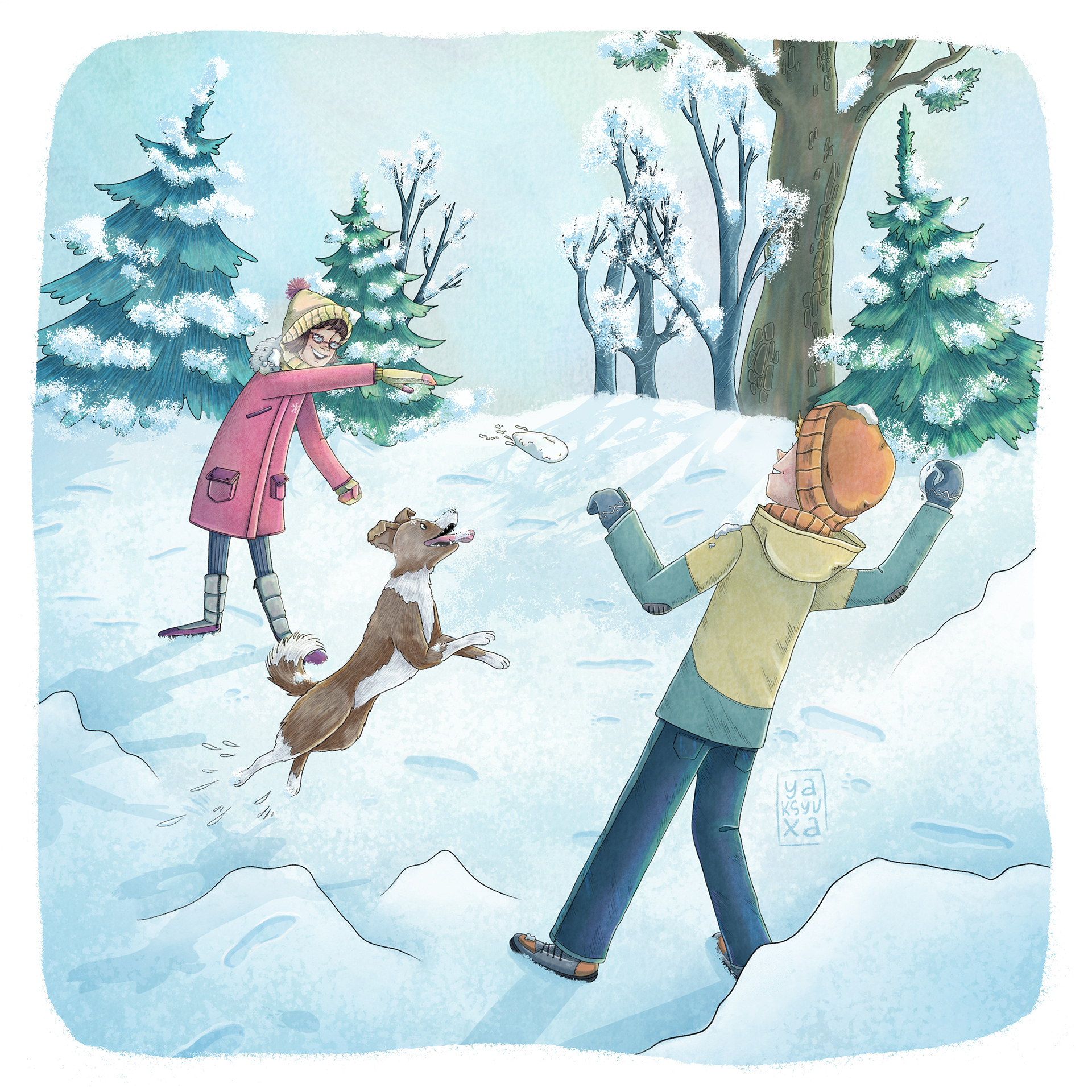 Winter characters. Snowballs