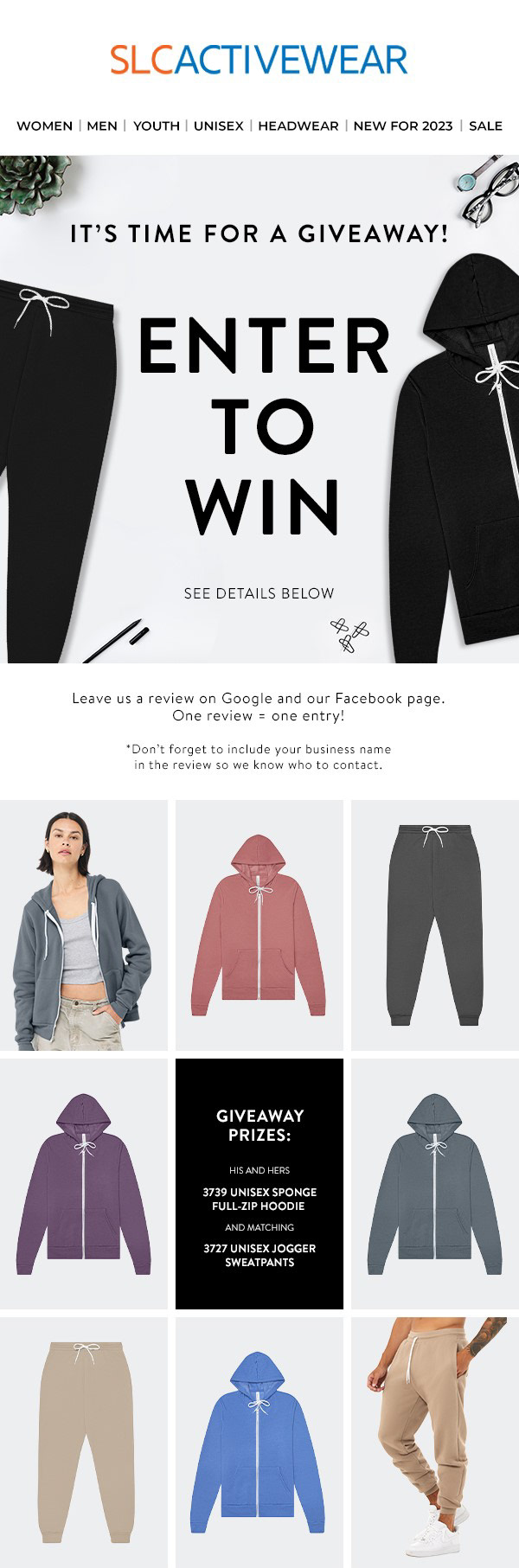 SLC Activewear Giveway Email Newsletter