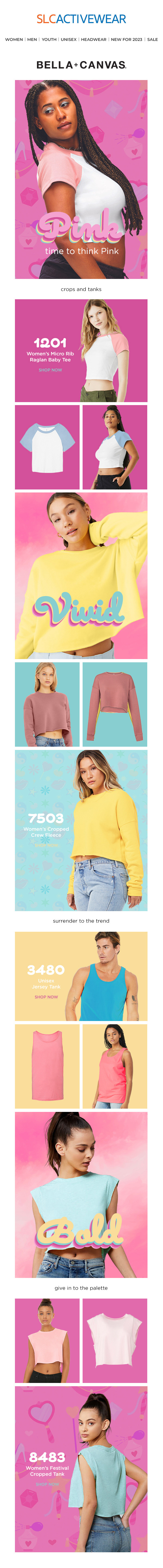 Bella + Canvas Barbie Themed Email Newsletter