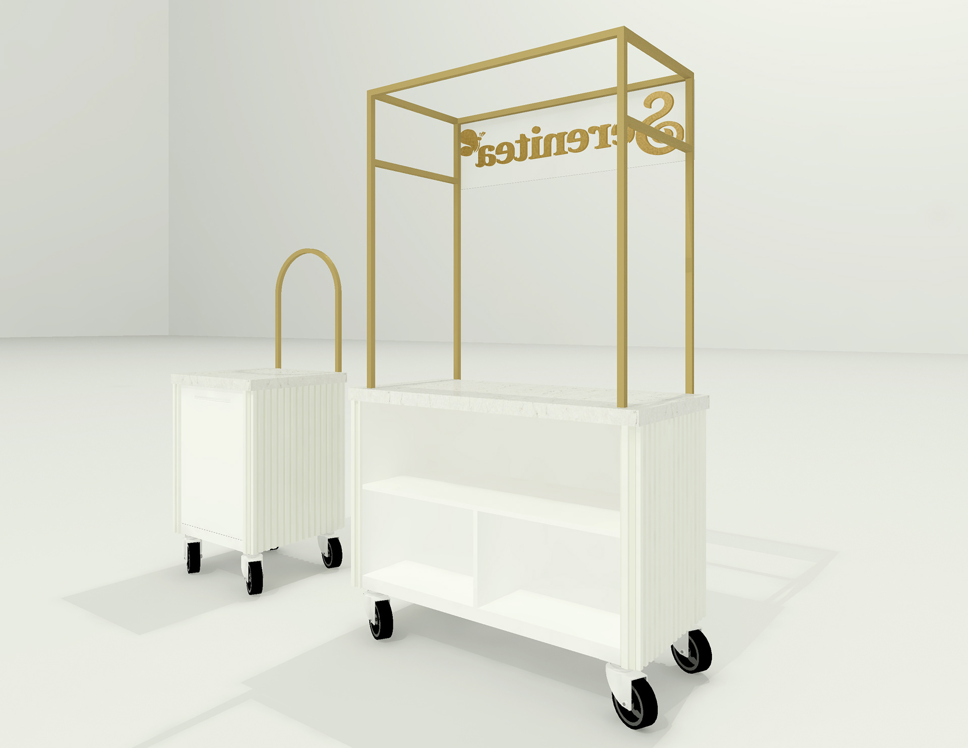 Serenitea Party Cart White