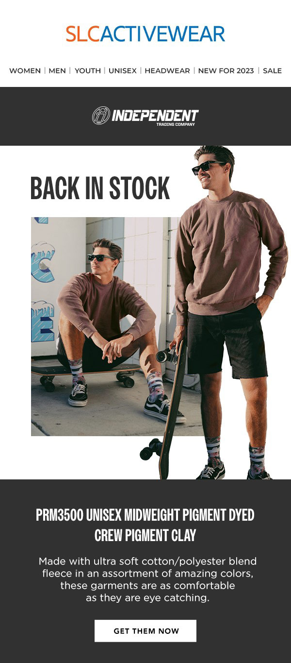 ITC Back In Stock Email Newsletter