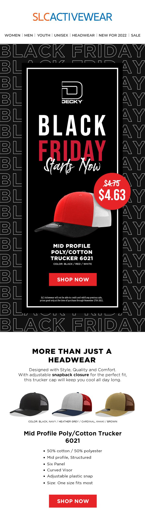 Decky Black Friday Email Newsletter