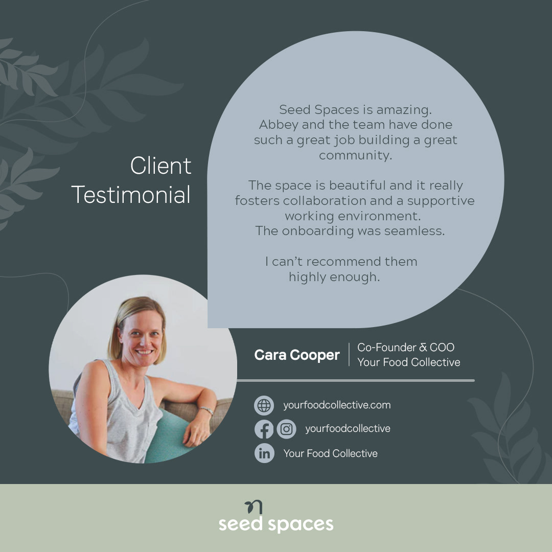 Seed Spaces Testimonial Social Media Post