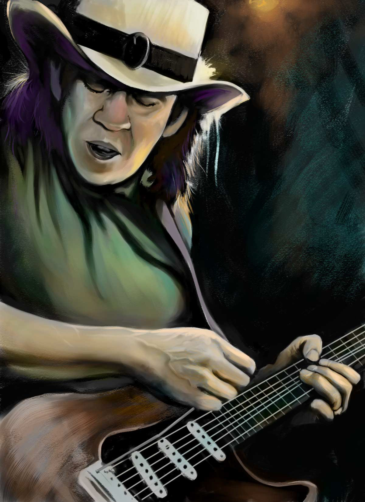 Steve's Ray Vaughan portrait Digital Paint