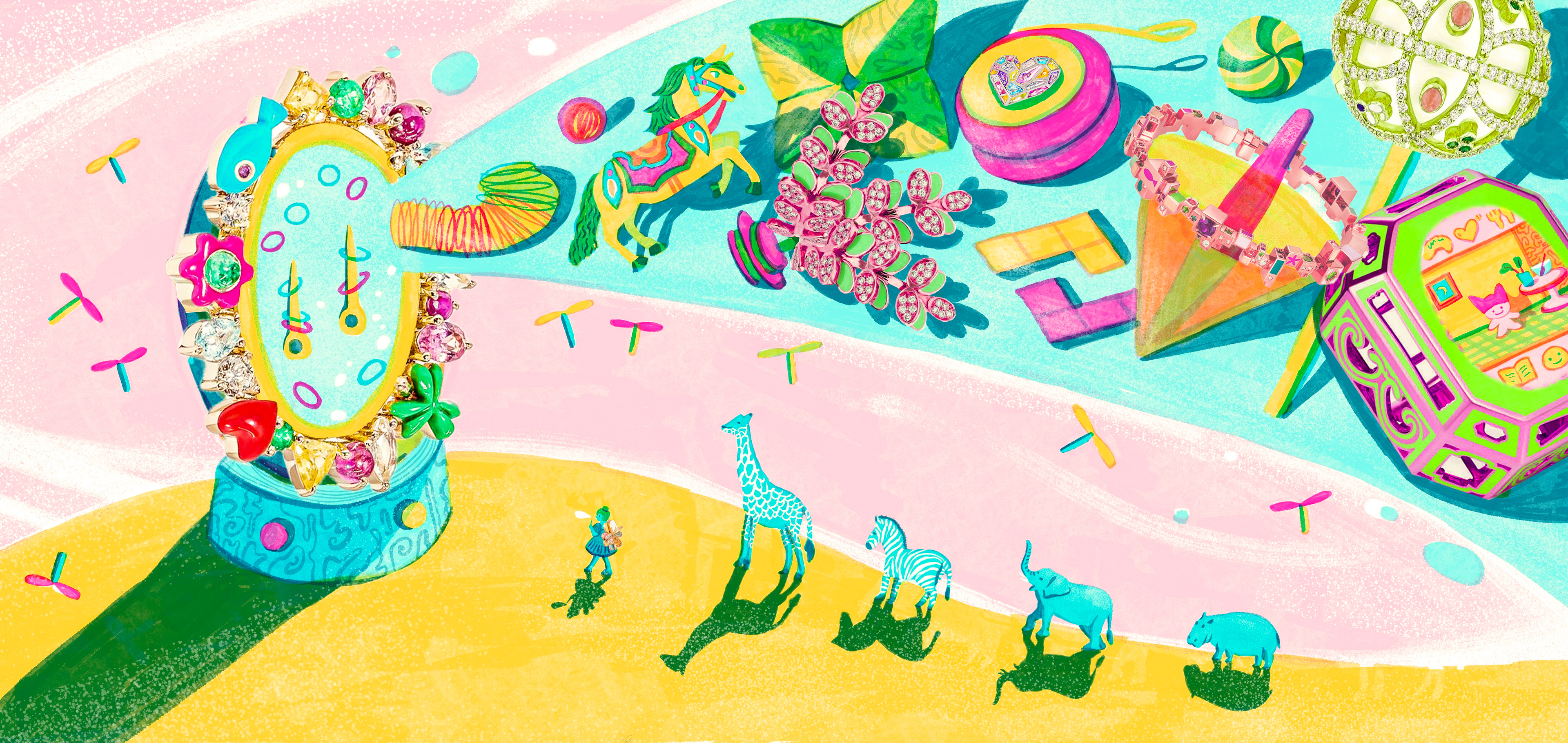 Whimsical Gems (Features Aisha Baker's Jewelry), Digital Media, 5025 x 2382px, 2023