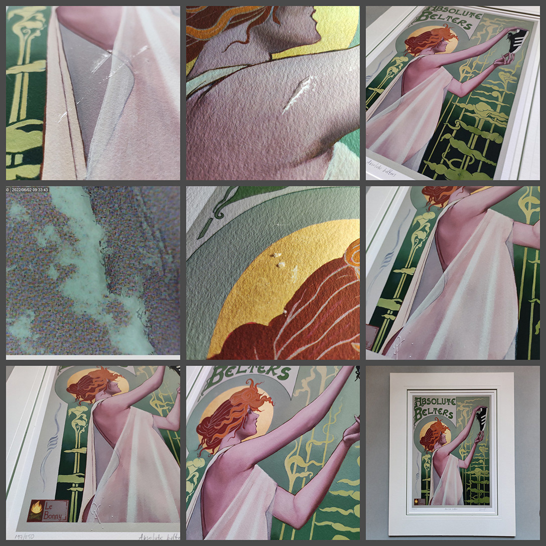 The limited edition giclee print titled "Absolute Belters" by Ross Muir