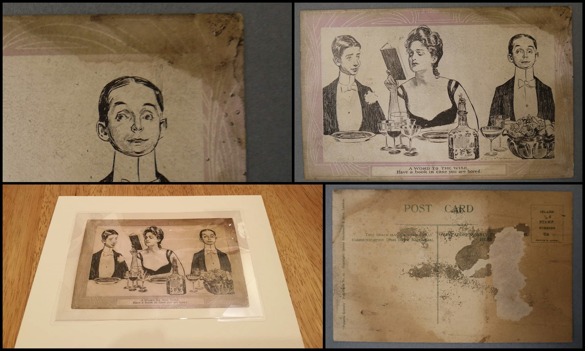 From the preservation of collections of postcards project: before and after conservation