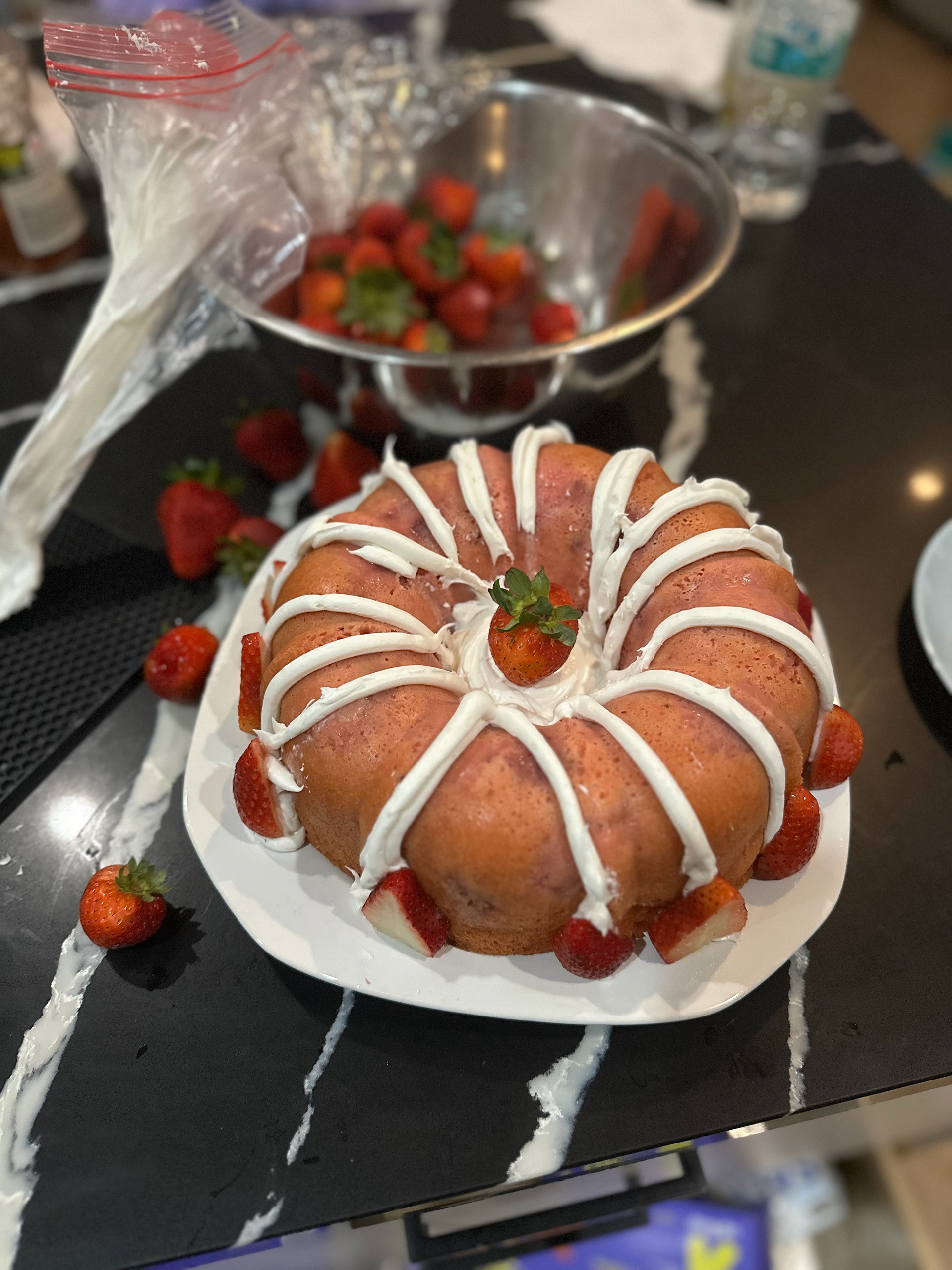 Homemade Strawberry Bundt Cake