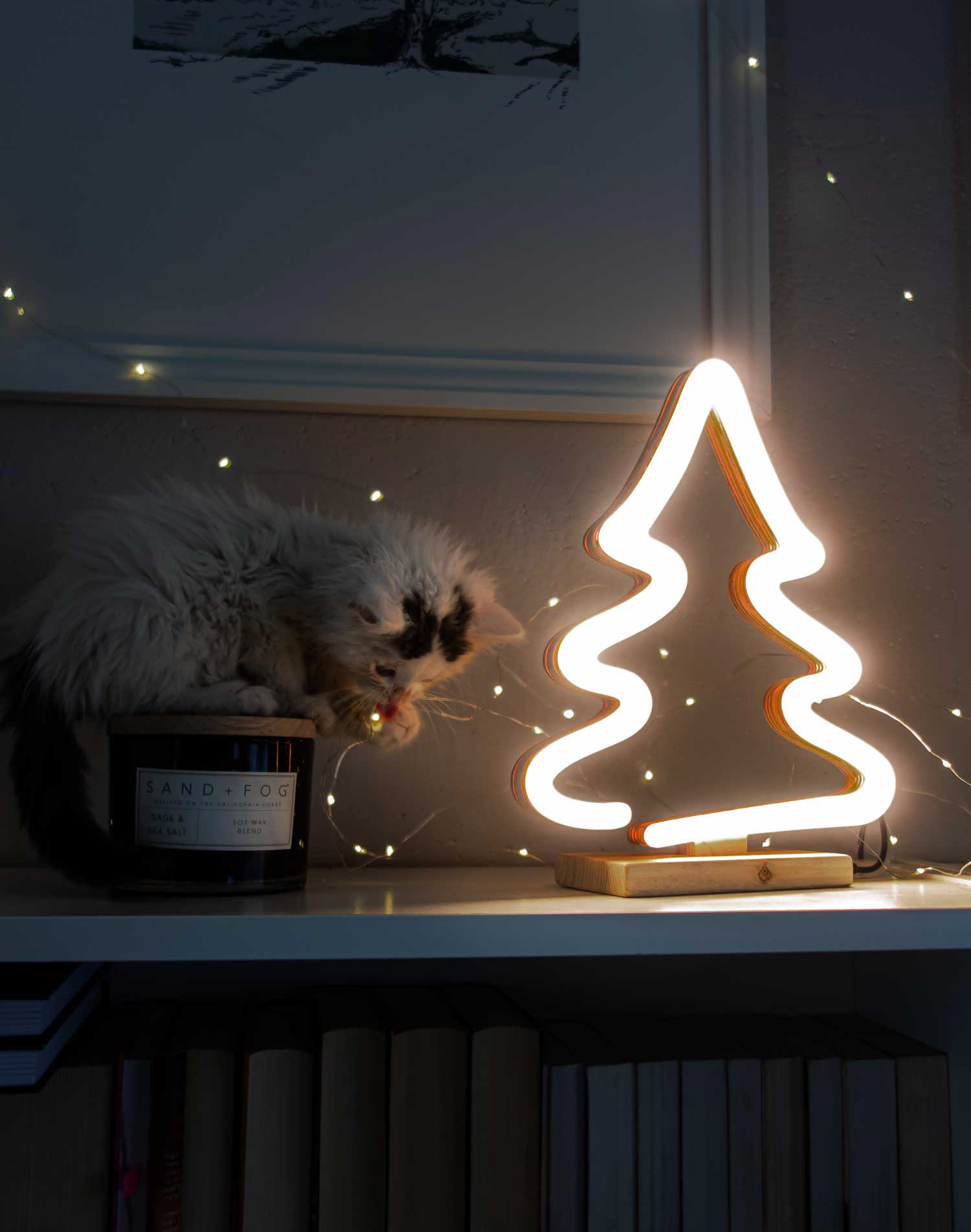 Świątewczny ledon choinka z korpusem z drewna