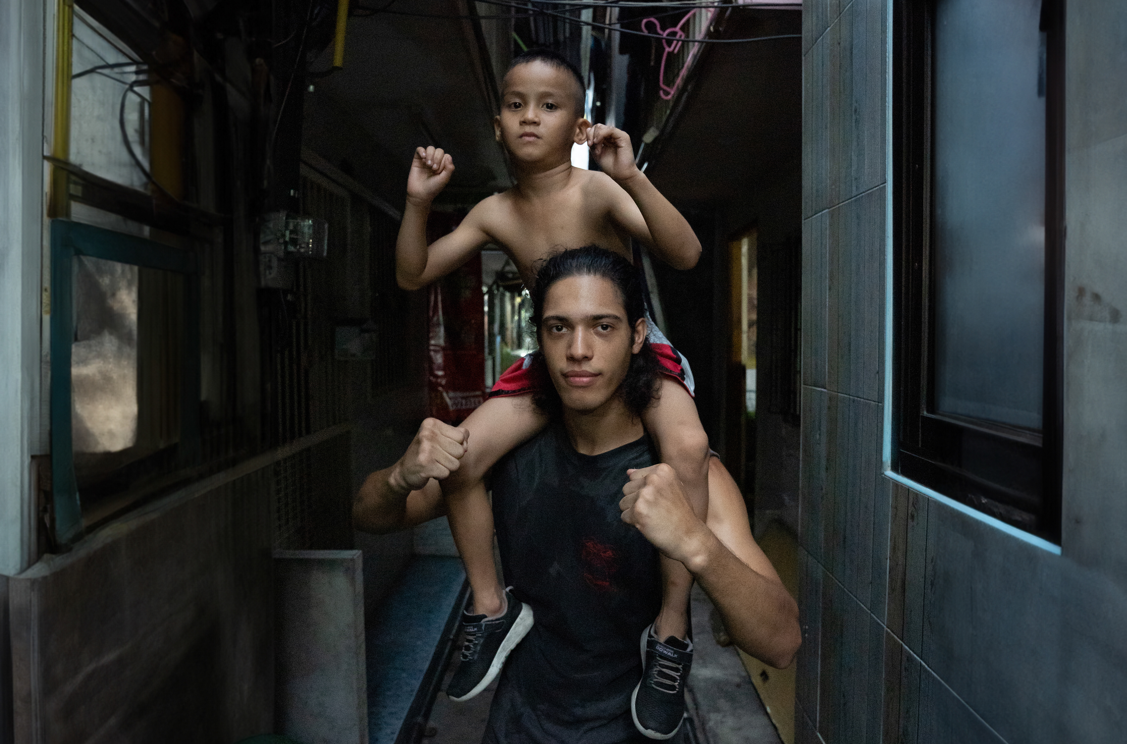 Me and Bas in Khlong Toei. Bas is an 8 year old Muay Thai fighter and protagonist of the documentary. I'm currently editing this film while studying at Emerson's LA campus.