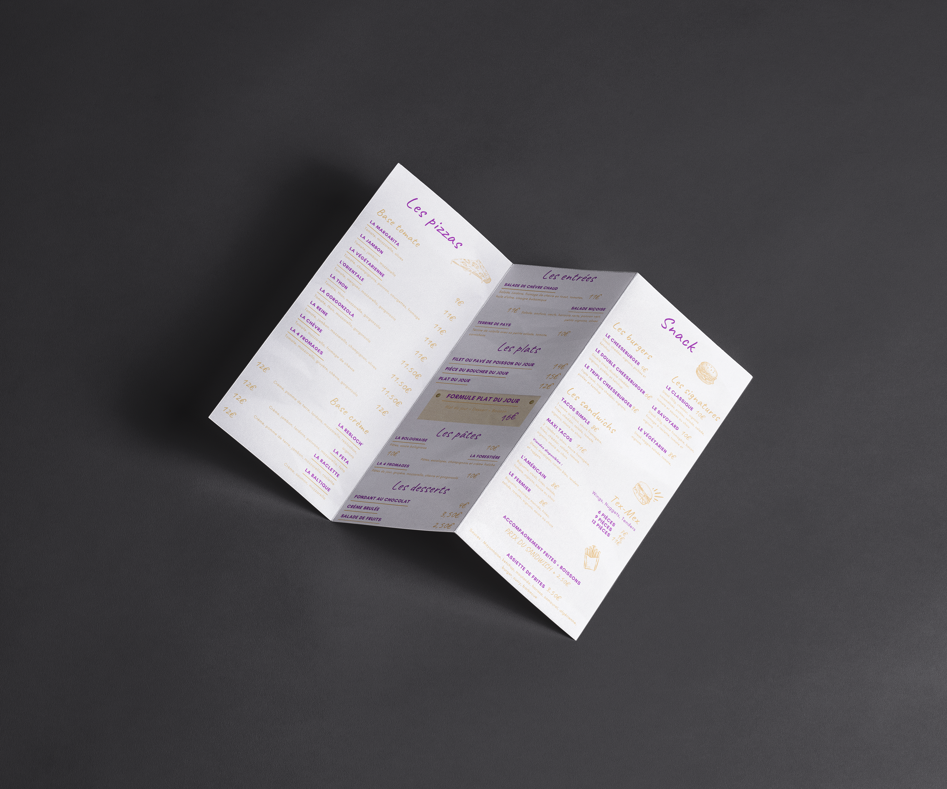 Carte pour le restaurant "Le 138" à Grimaud