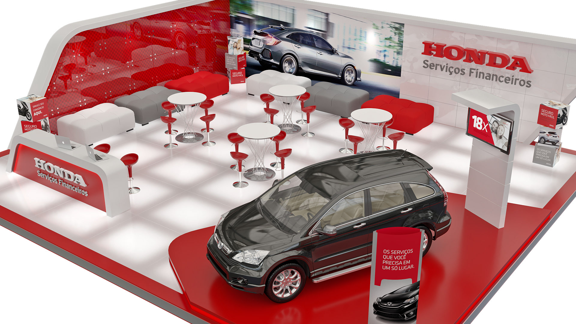 Concept de Stand da Honda em 3D