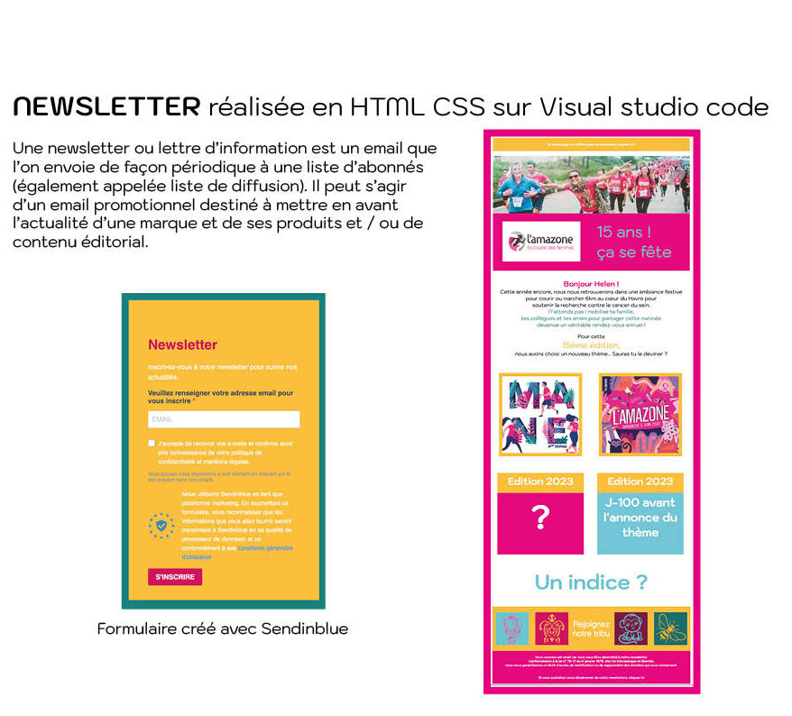 Formulaire de contact pour la newsletter