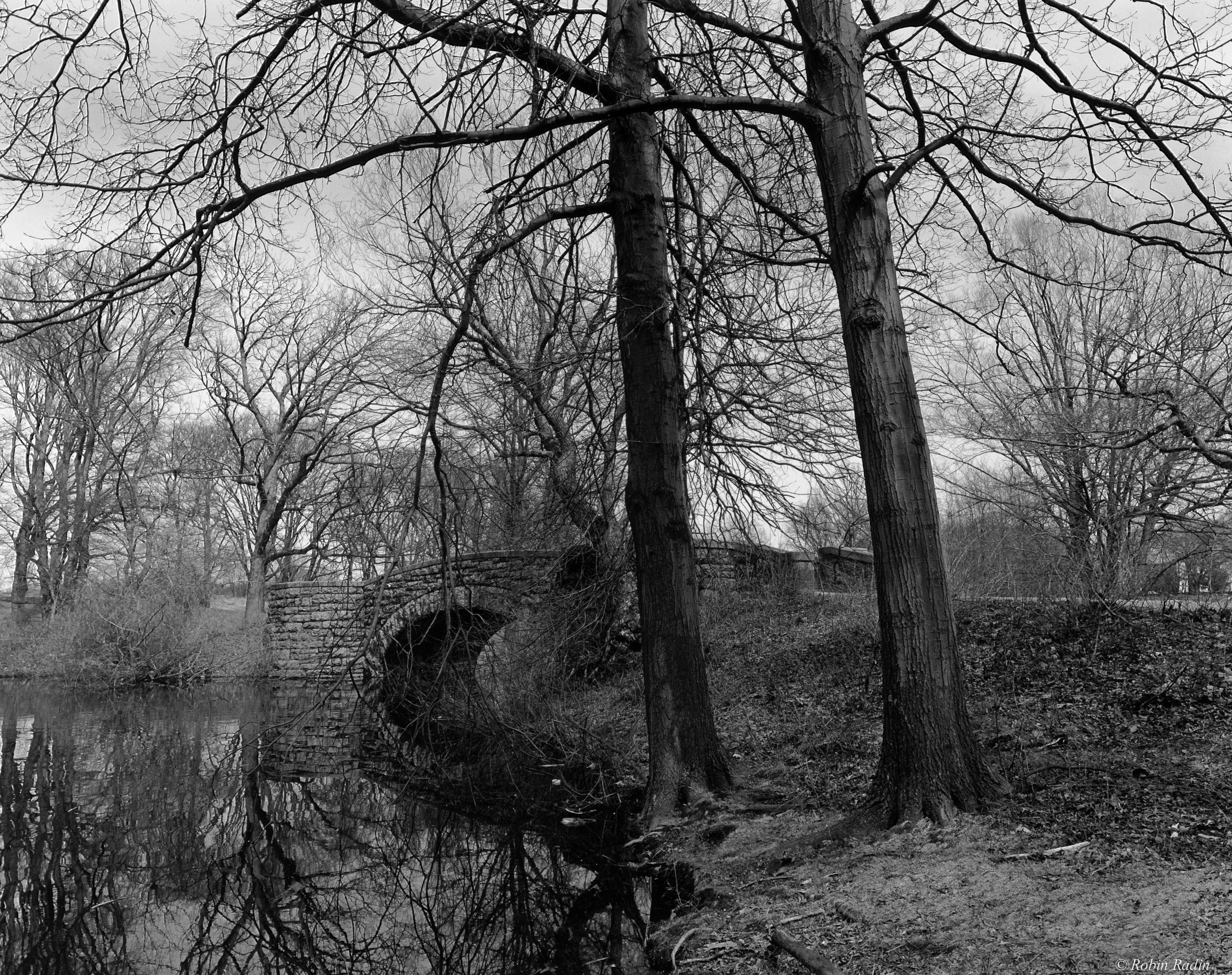 Stone Bridge, Scarboro Pond, Franklin Park, Jamaica Plain, MA.