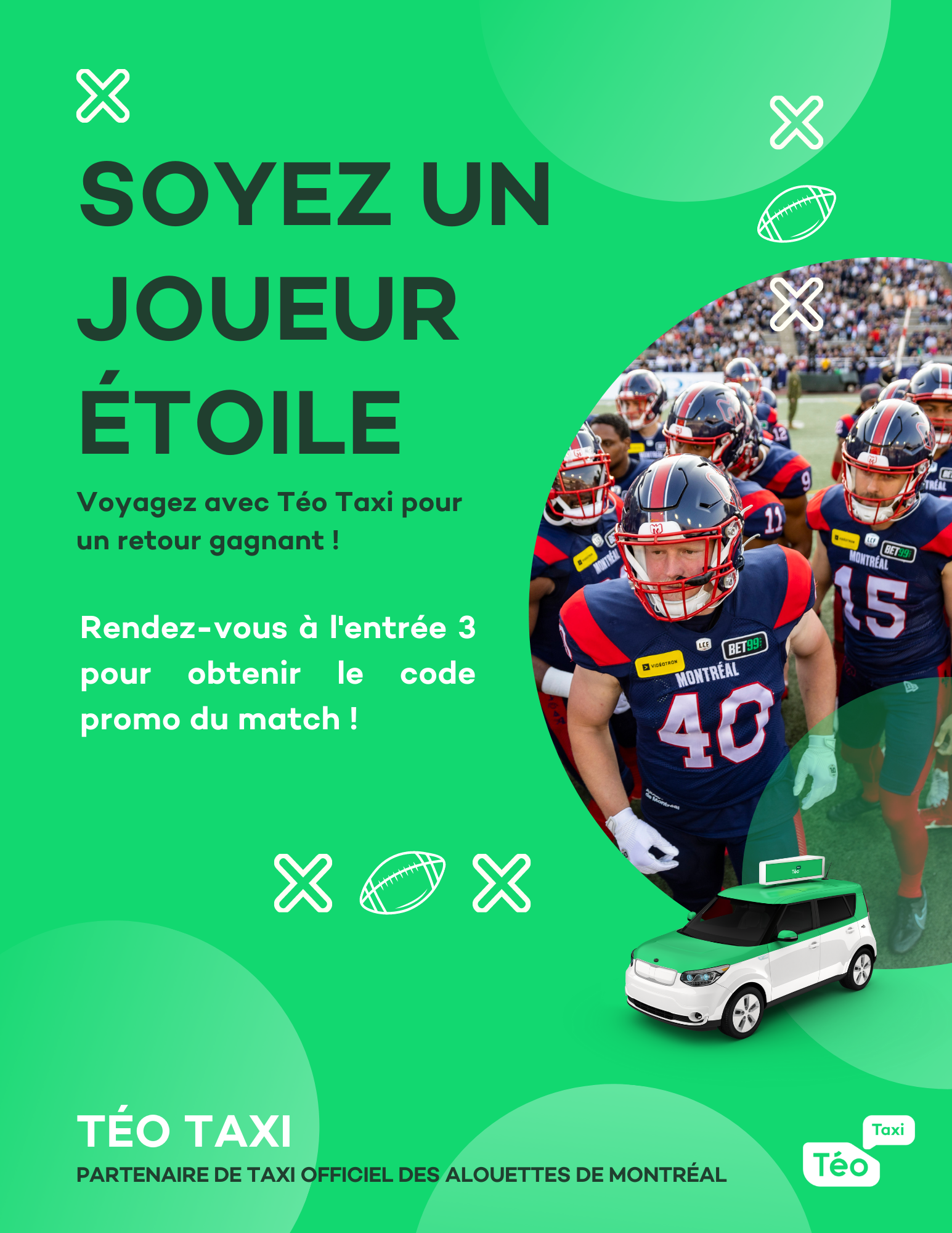 Affiche Alouettes X Téo / Canva / 2023
