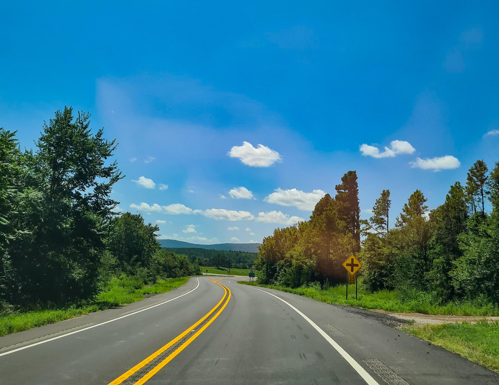 Open road i Arkansas