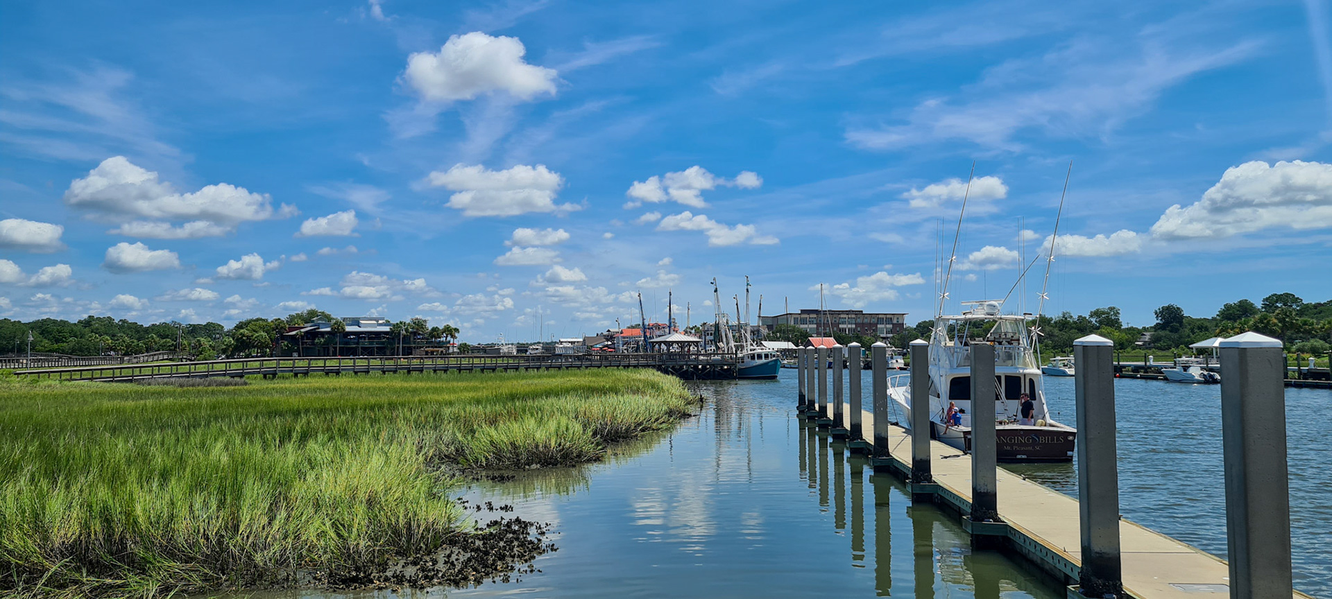 Udsigt fra Shem creek boardwalk