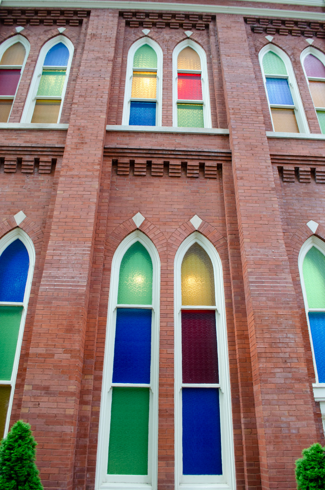 Ryman Auditorium udefra. Det var oprindeligt en kirkelig bygning