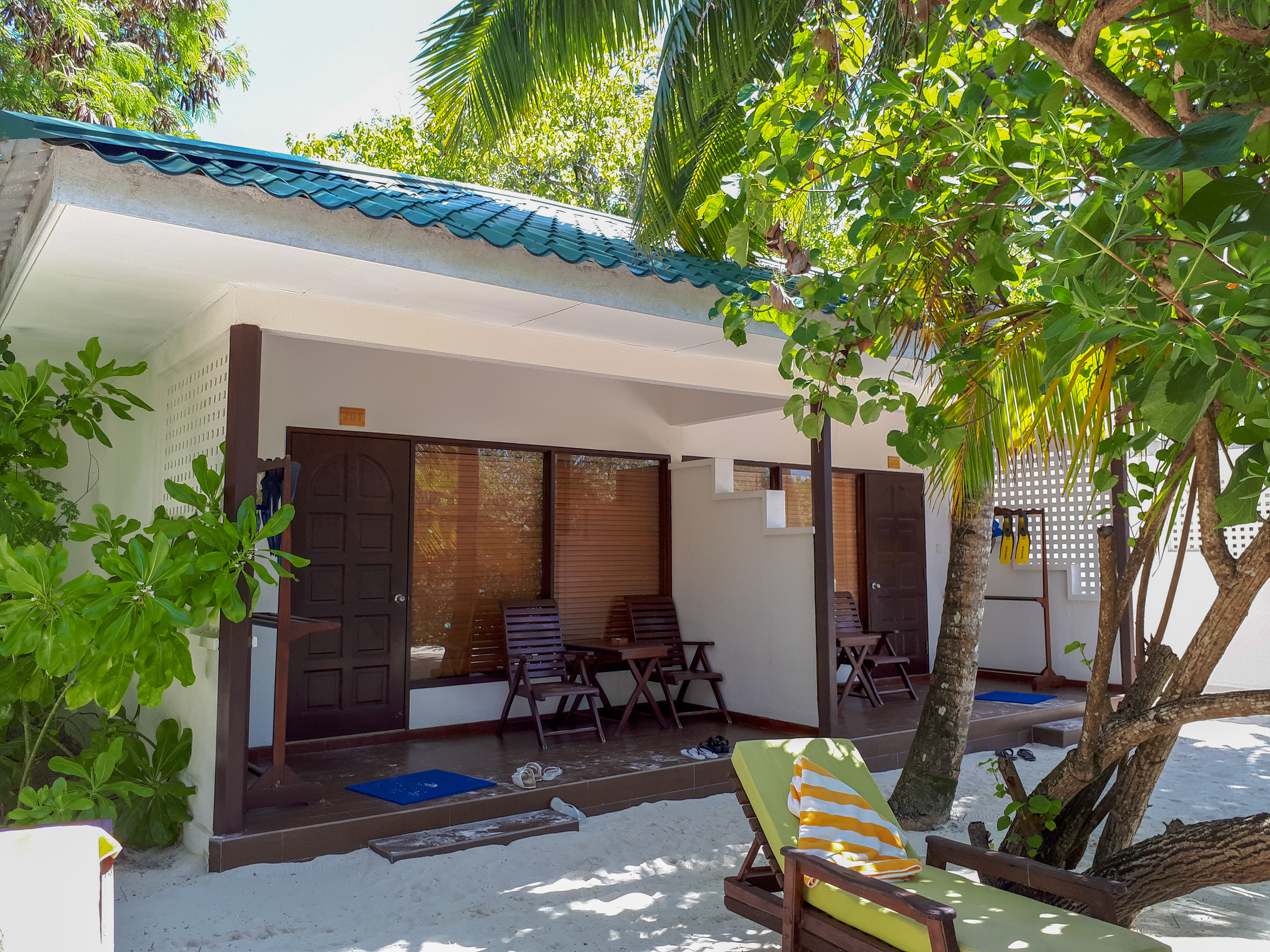Typisk beachvilla på resort
