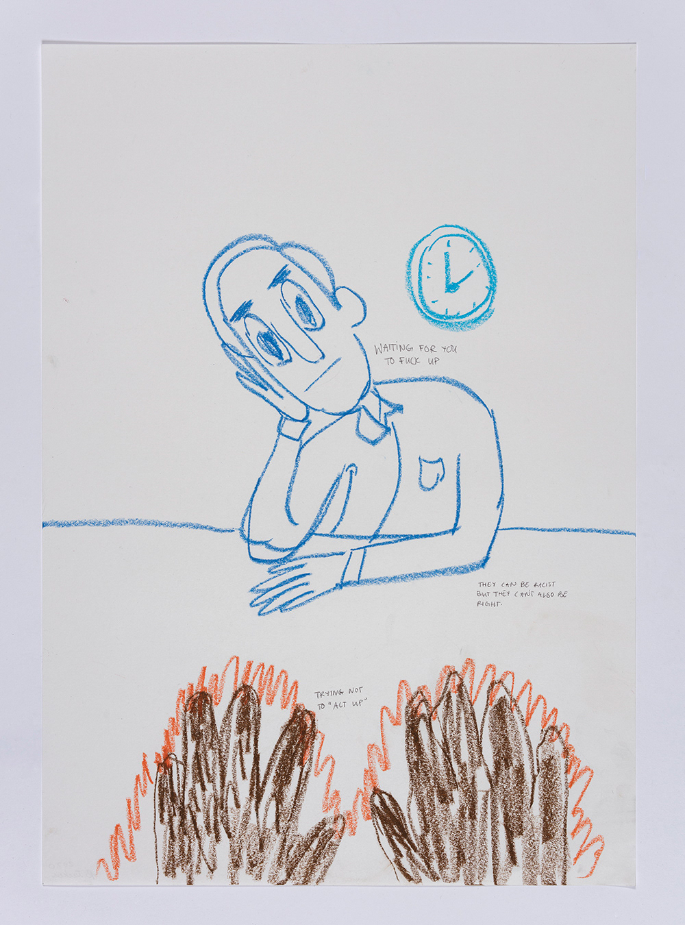 Thought Process 2020. Pastel and ink on paper, 23 3/8 x 16 1/2 inches (59.4 x 42 cm)