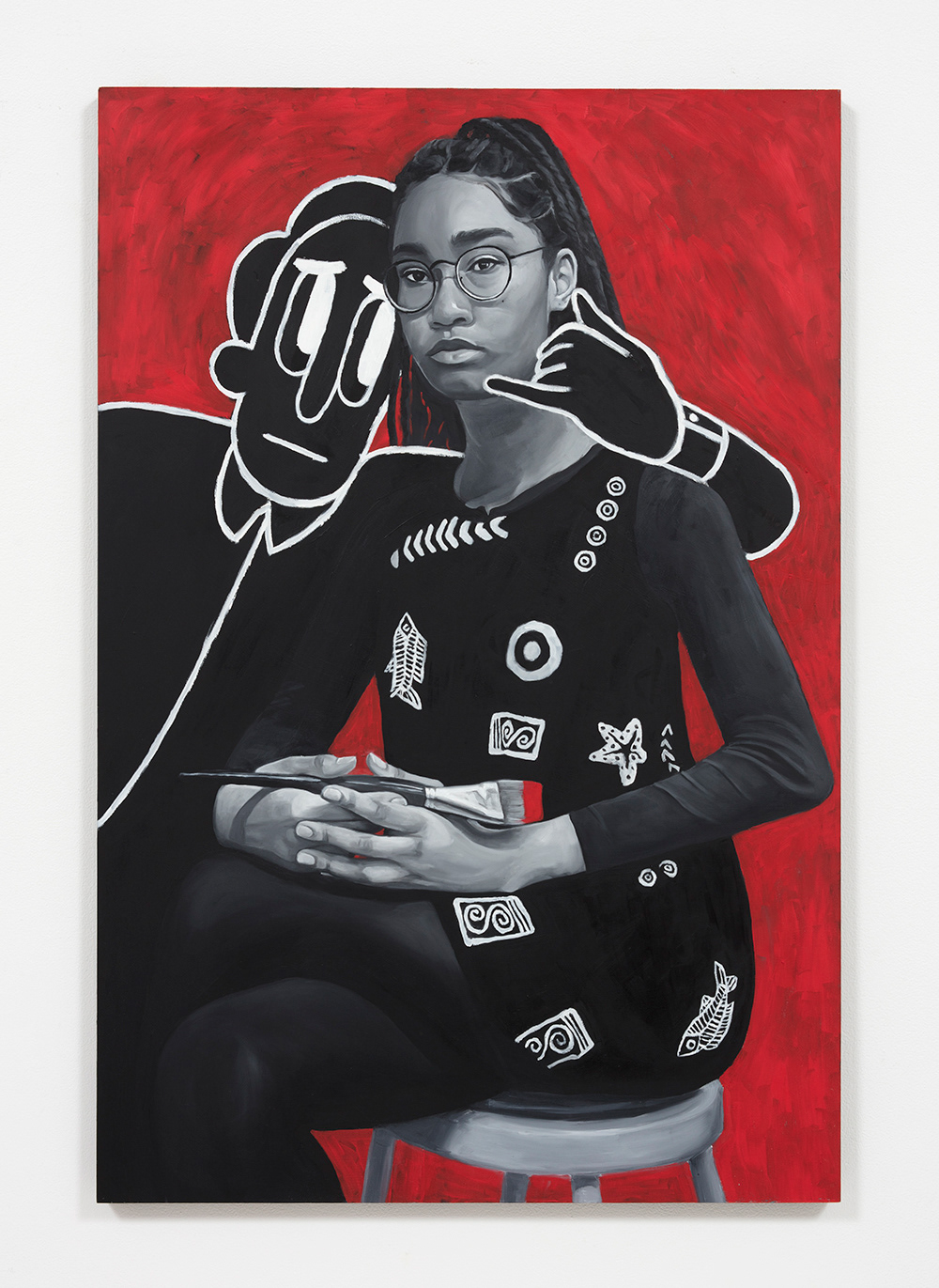 "Portrait of the Artist Taking a Call" Oil on Panel (24" x 36") 2019