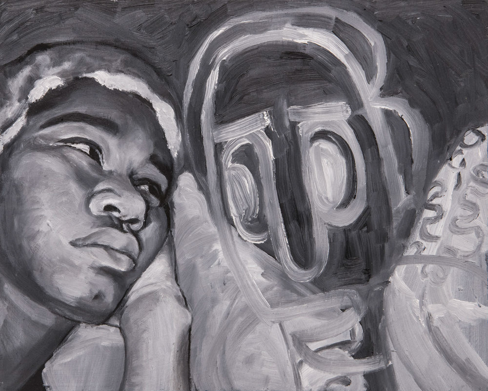 "I love you but what are you saying?" 2018 (8"x10") Oil on Panel