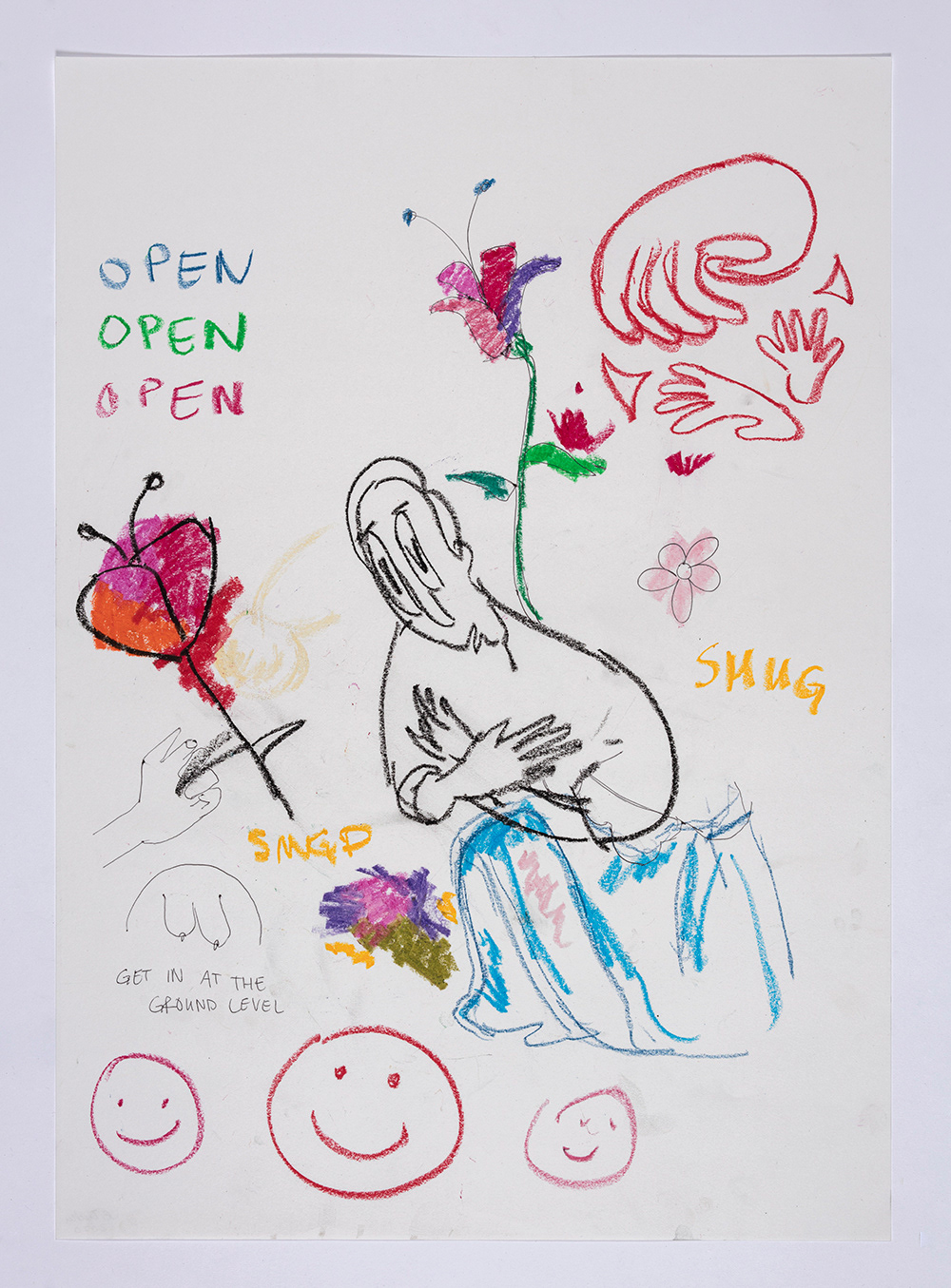 Open 2020. Pastel and ink on paper, 23 3/8 x 16 1/2 inches (59.4 x 42 cm)