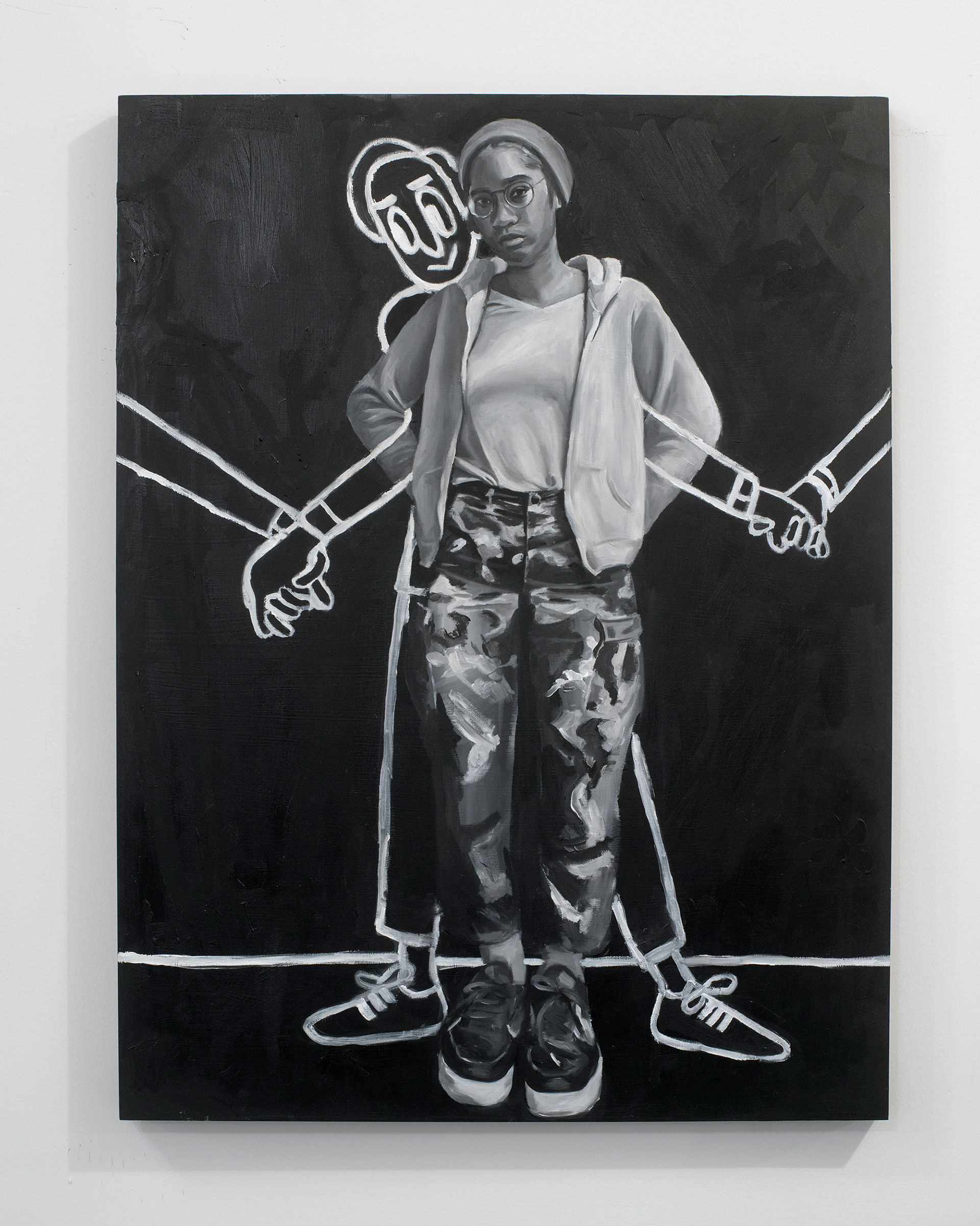 "Chain Gang" Oil on Panel, 18" x 24" 2019